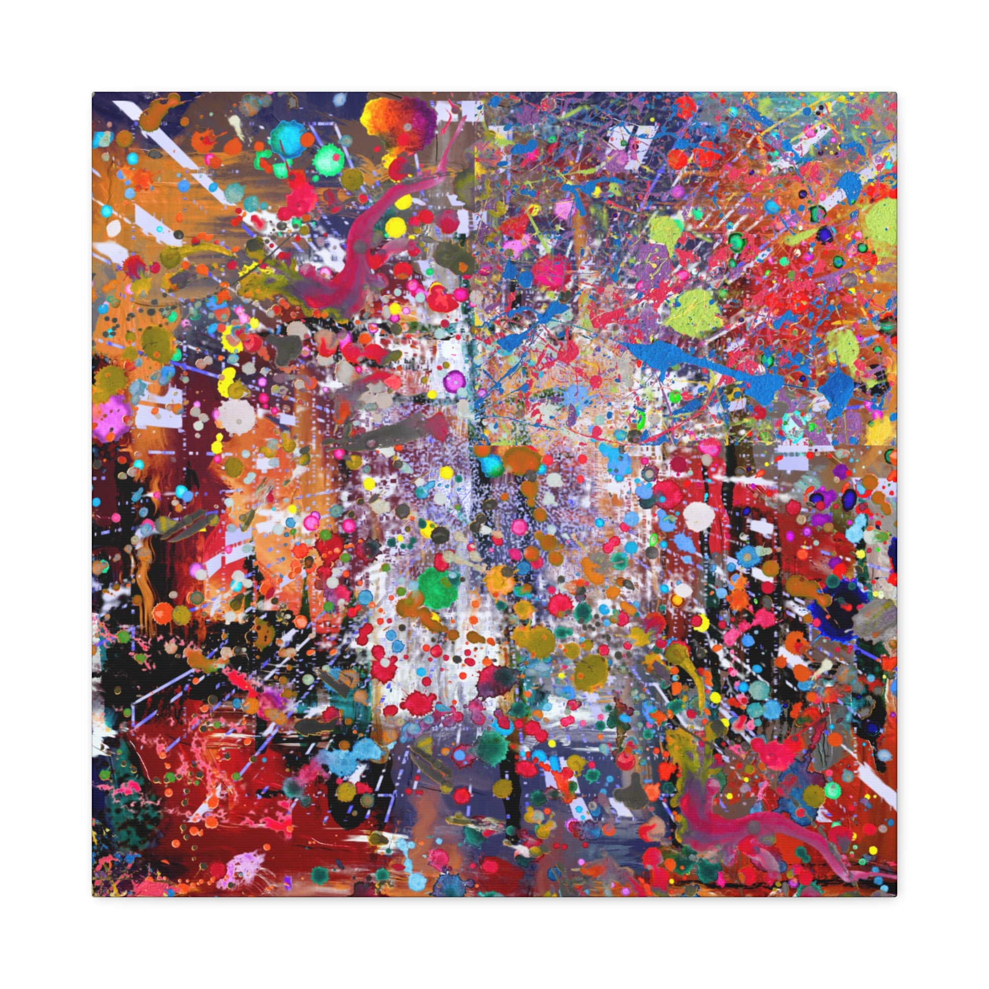 Neon Explosion Abstract Art Canvas Print - Paragon Prints