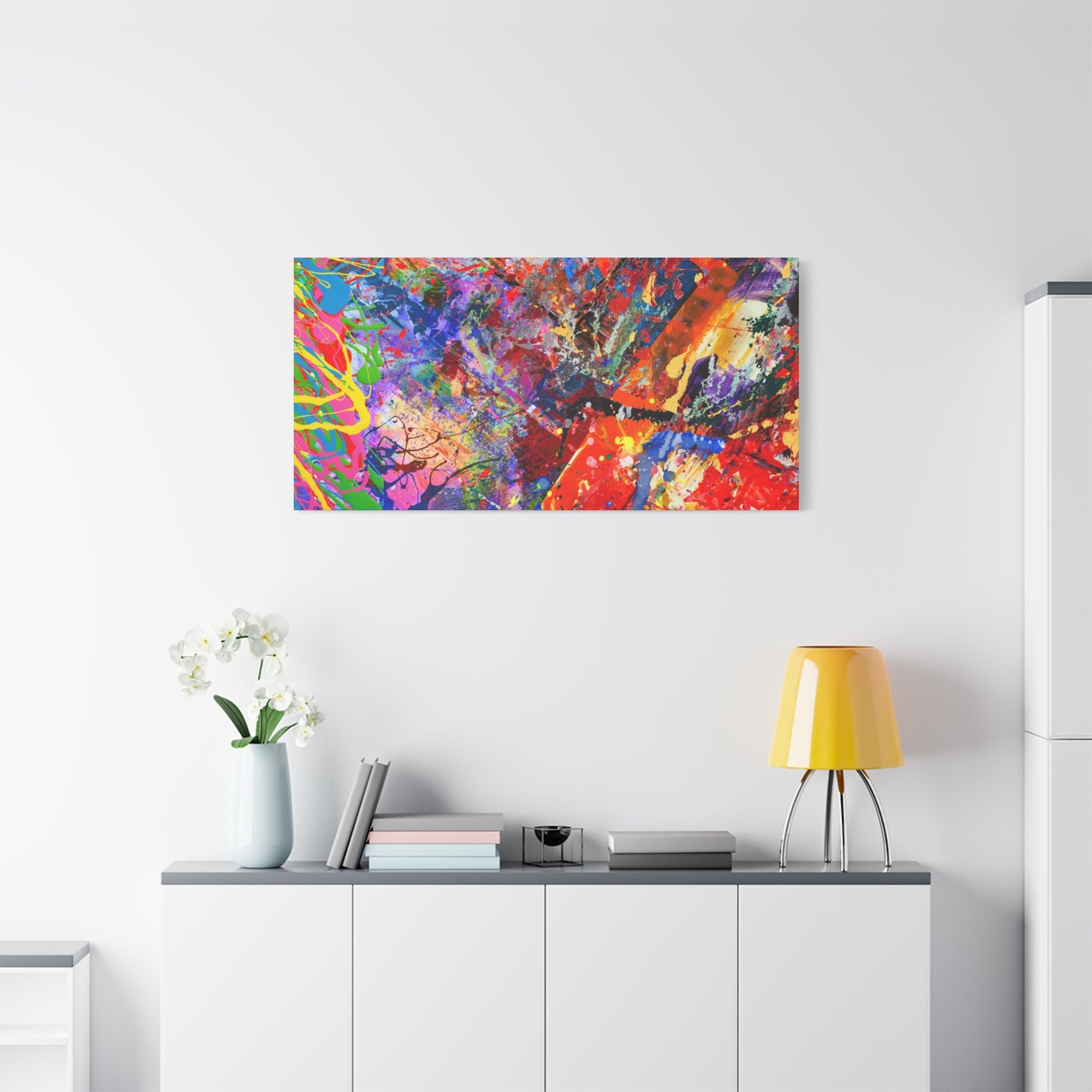 Colorful Canvas Abstract Art Print Kaleidoscope Collision - Paragon Prints