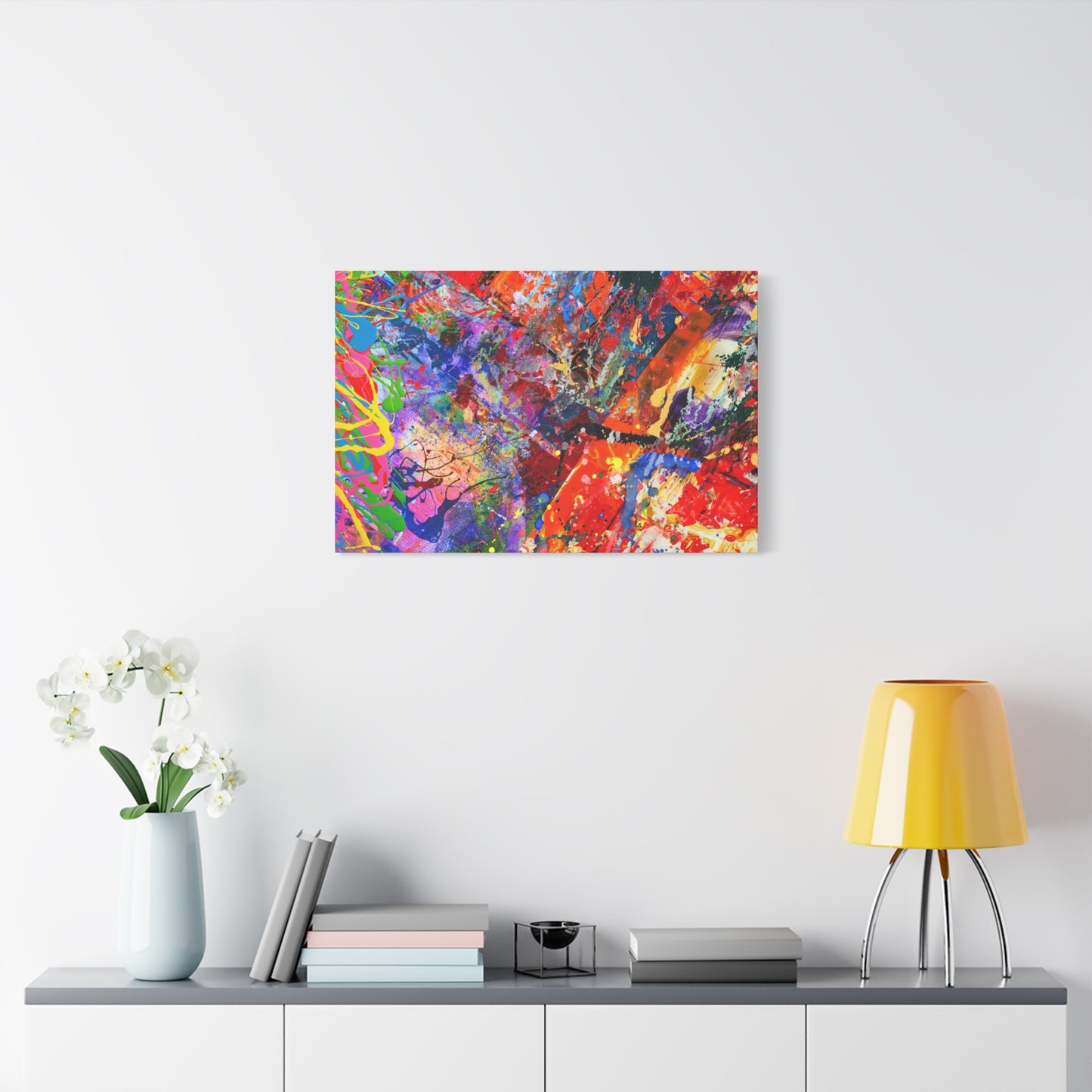 Colorful Canvas Abstract Art Print Kaleidoscope Collision - Paragon Prints