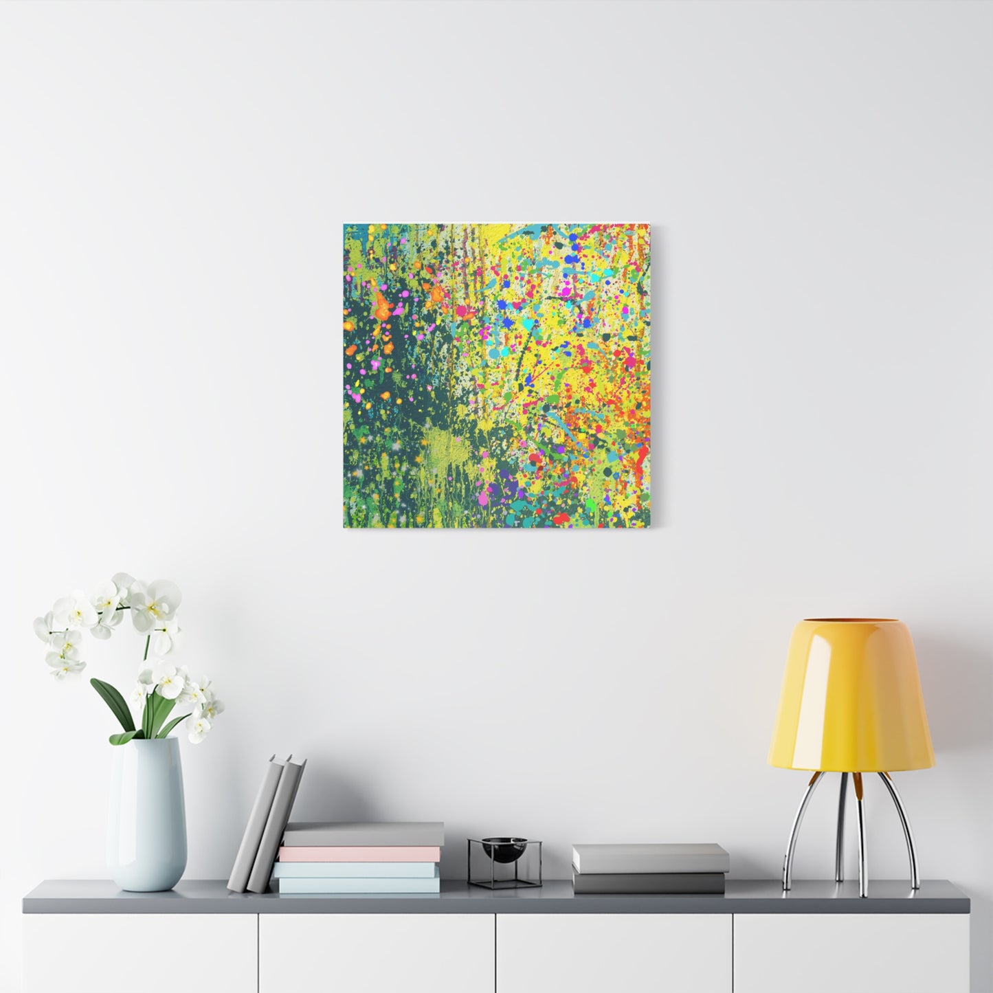 Vibrant Colorful Paint Splatter Abstract Art Canvas Print - Paragon Prints