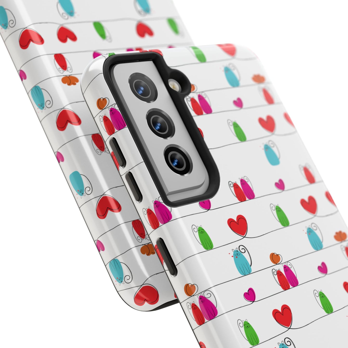 Cute Durable Whimsical Cat Print Phone Cover - Paragon Prints