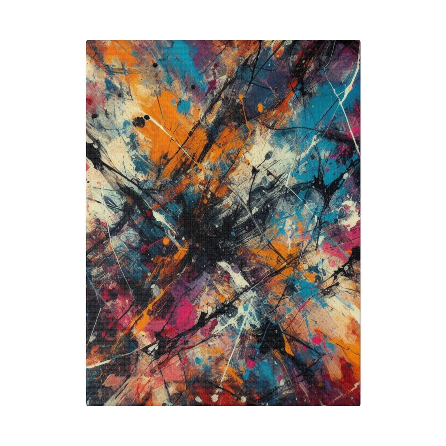Electric Chaos Abstract Canvas Art Print - Paragon Prints