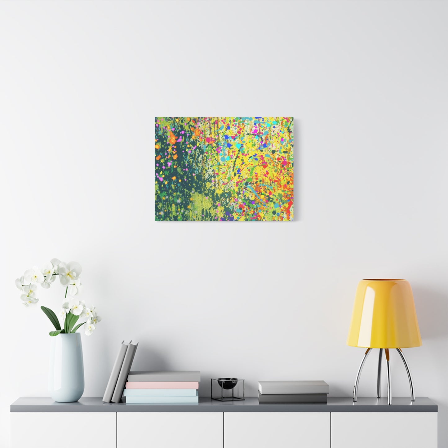Vibrant Colorful Paint Splatter Abstract Art Canvas Print - Paragon Prints