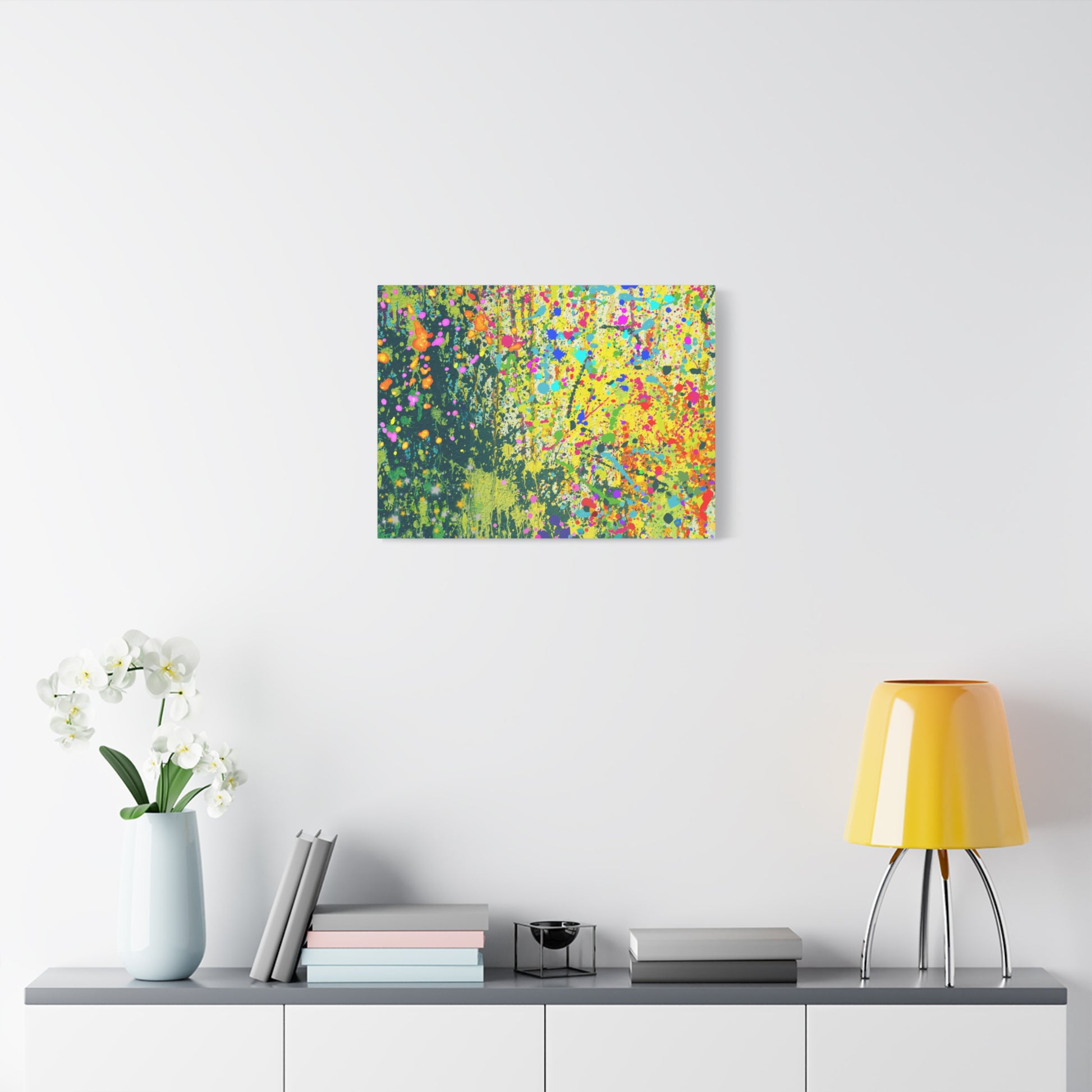 Vibrant Colorful Paint Splatter Abstract Art Canvas Print - Paragon Prints