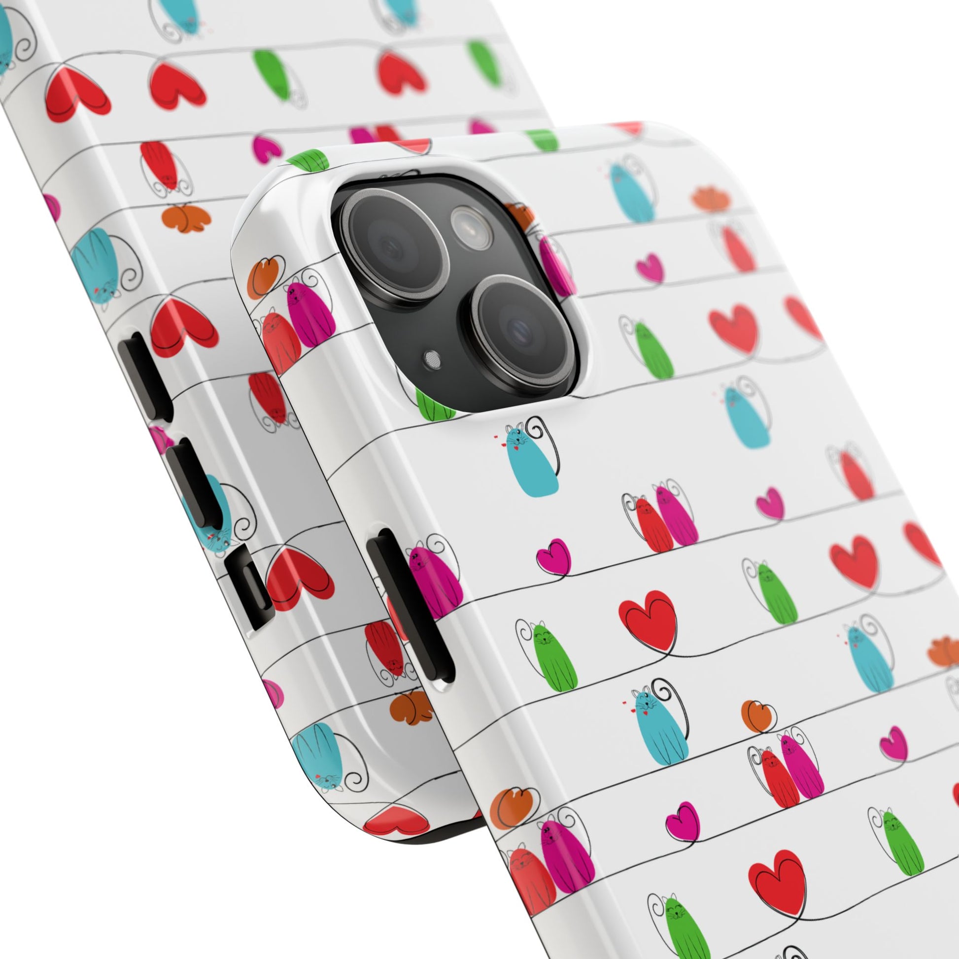 Cute Durable Whimsical Cat Print Phone Cover - Paragon Prints