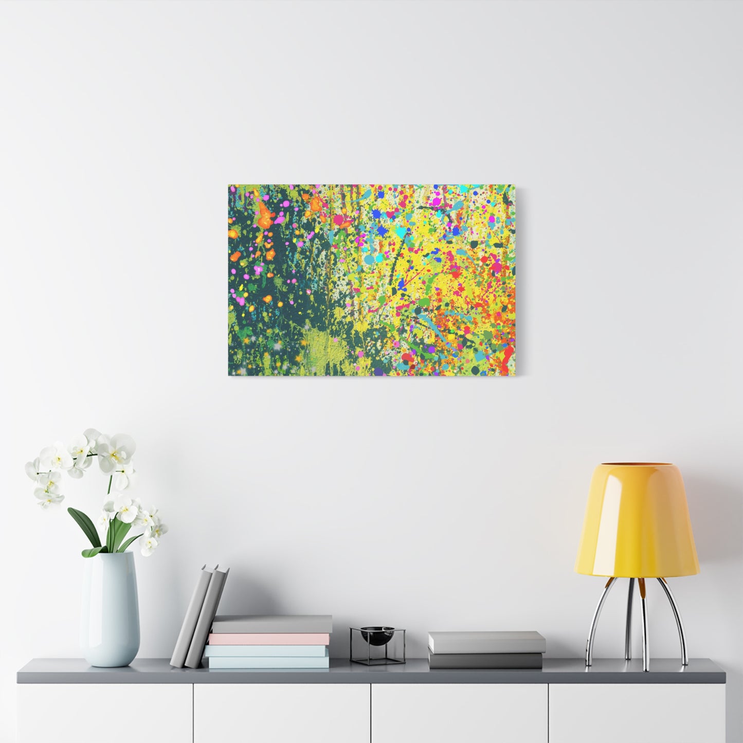 Vibrant Colorful Paint Splatter Abstract Art Canvas Print - Paragon Prints