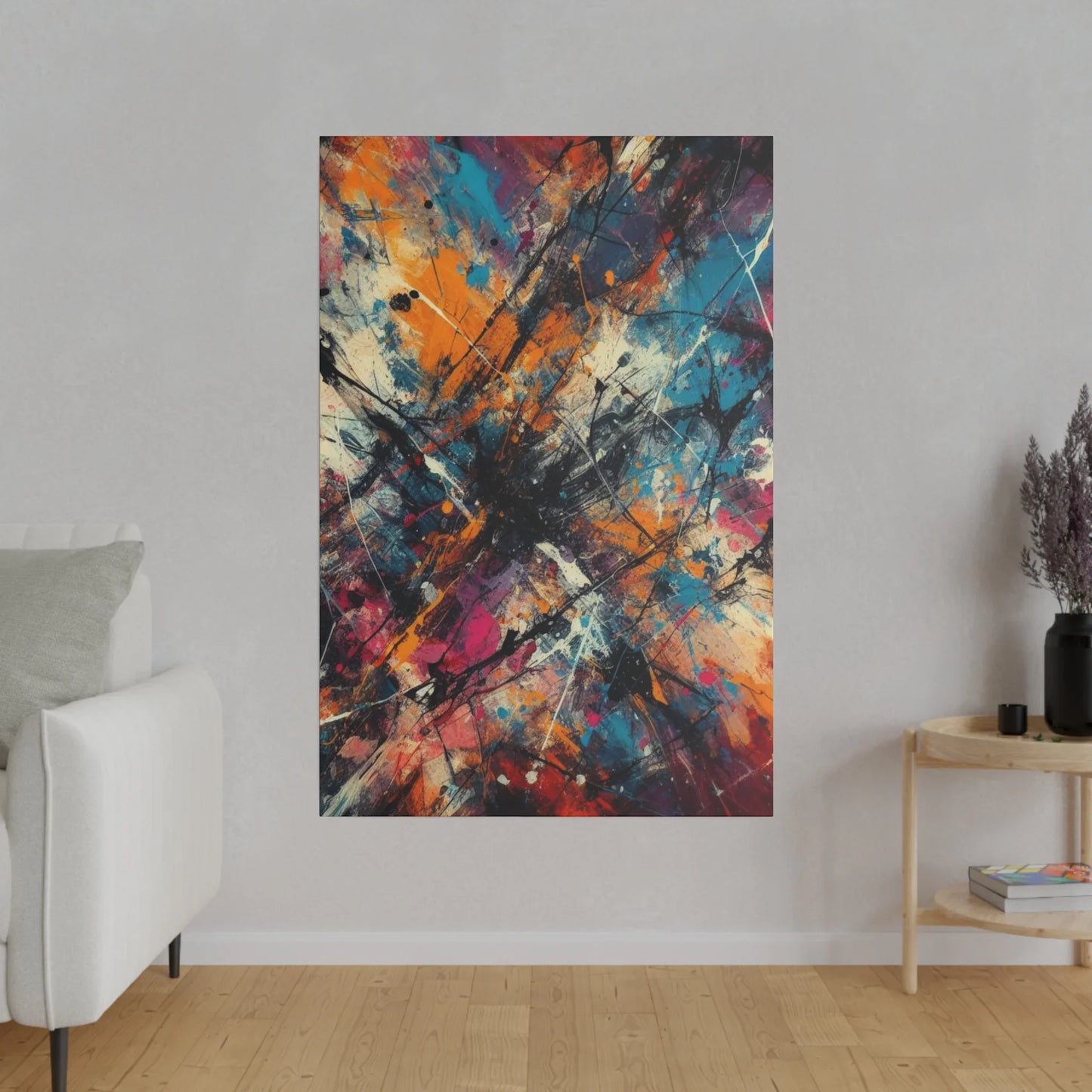 Electric Chaos Abstract Canvas Art Print - Paragon Prints