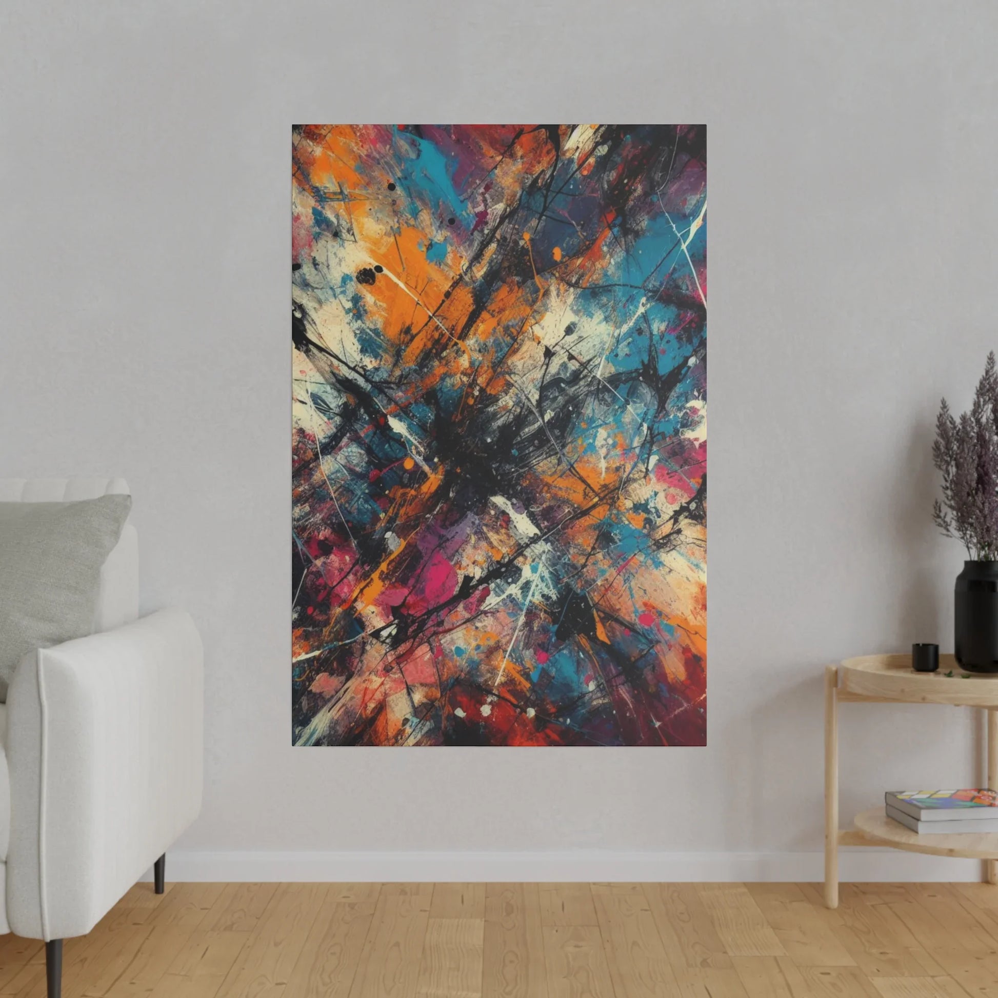 Electric Chaos Abstract Canvas Art Print - Paragon Prints