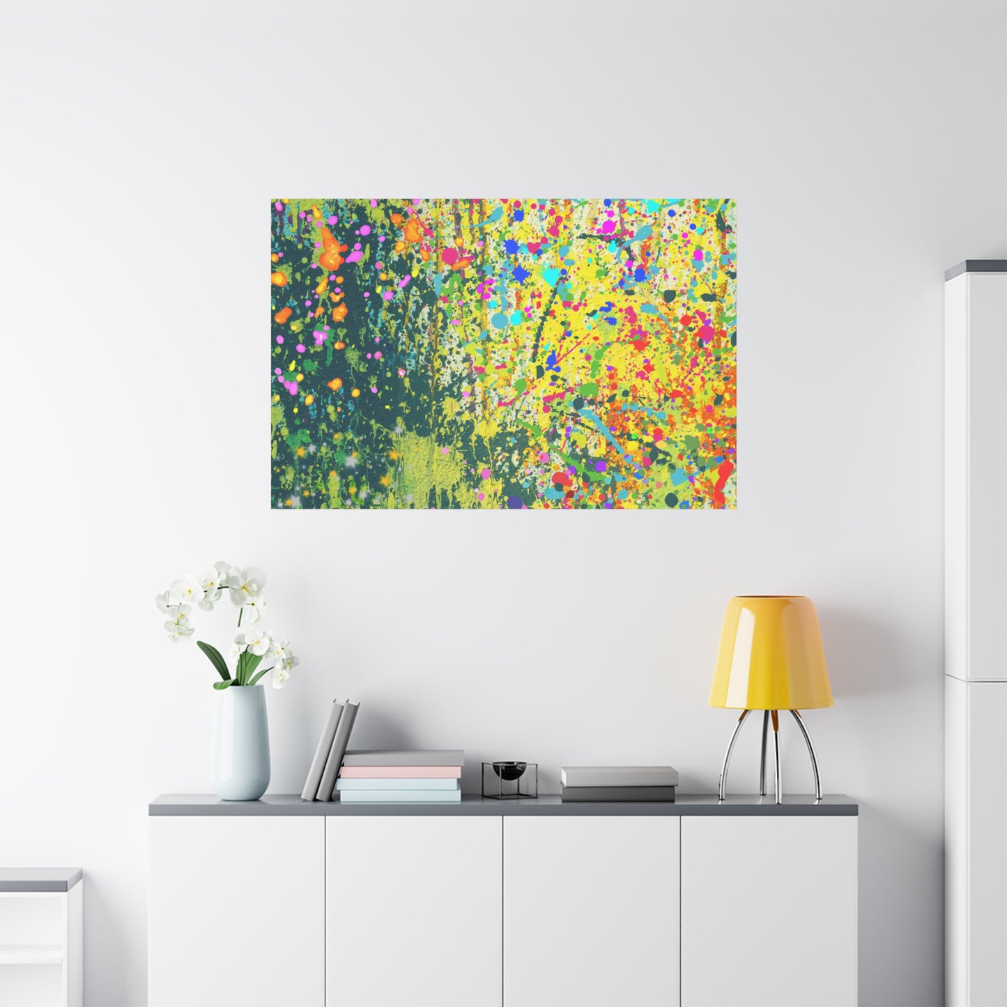 Vibrant Colorful Paint Splatter Abstract Art Canvas Print - Paragon Prints