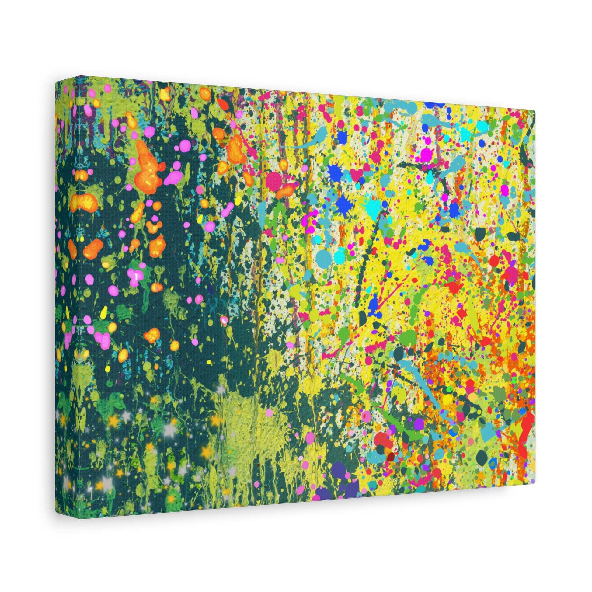 Vibrant Colorful Paint Splatter Abstract Art Canvas Print - Paragon Prints