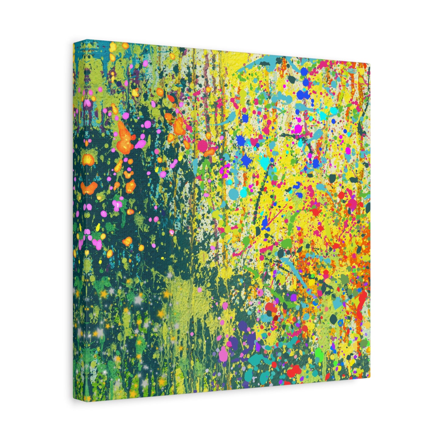 Vibrant Colorful Paint Splatter Abstract Art Canvas Print - Paragon Prints