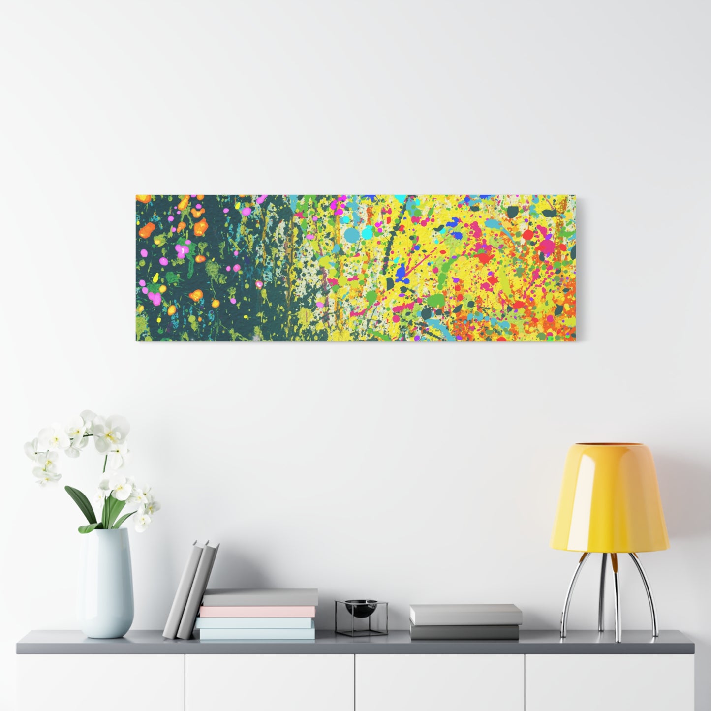 Vibrant Colorful Paint Splatter Abstract Art Canvas Print - Paragon Prints