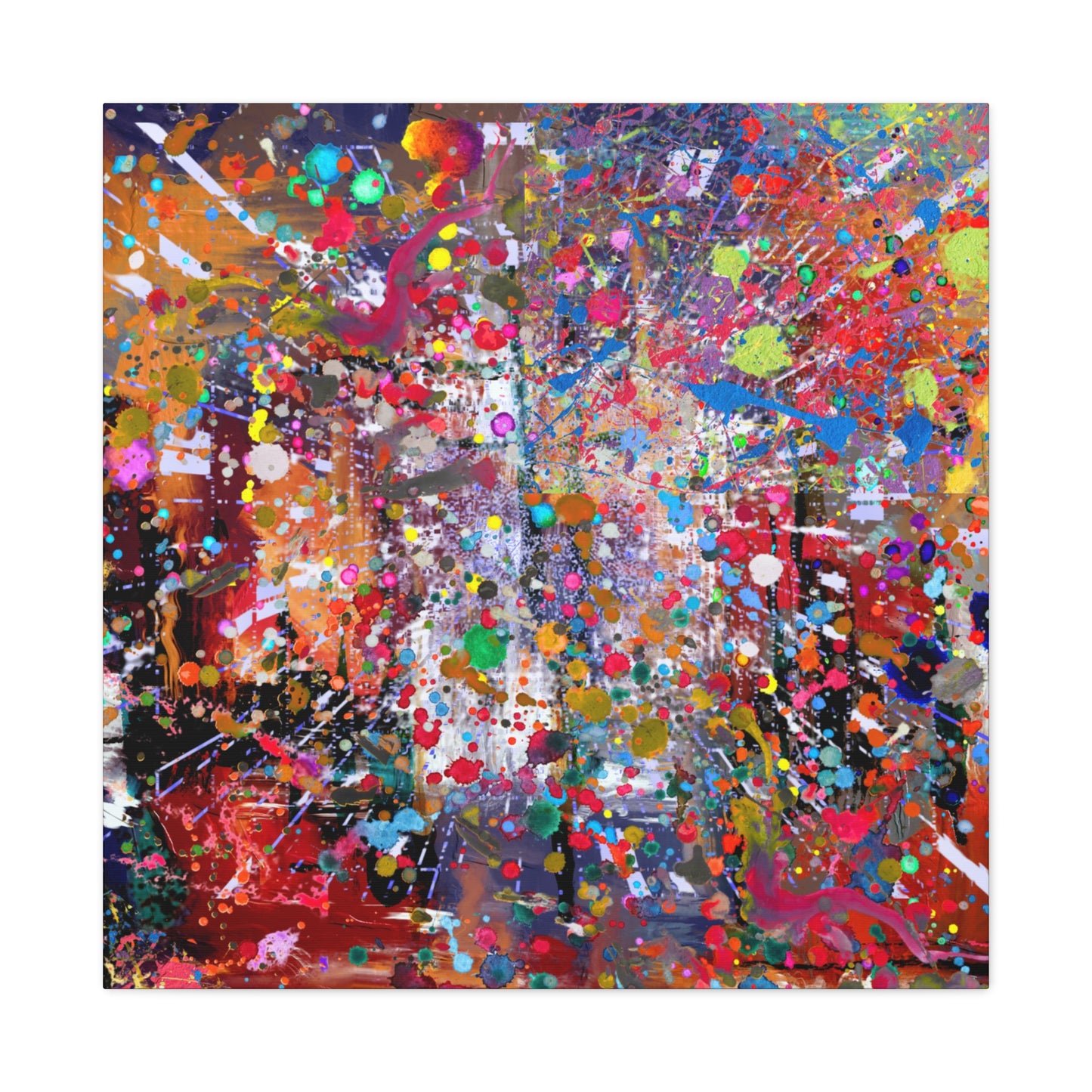 Neon Explosion Abstract Art Canvas Print - Paragon Prints
