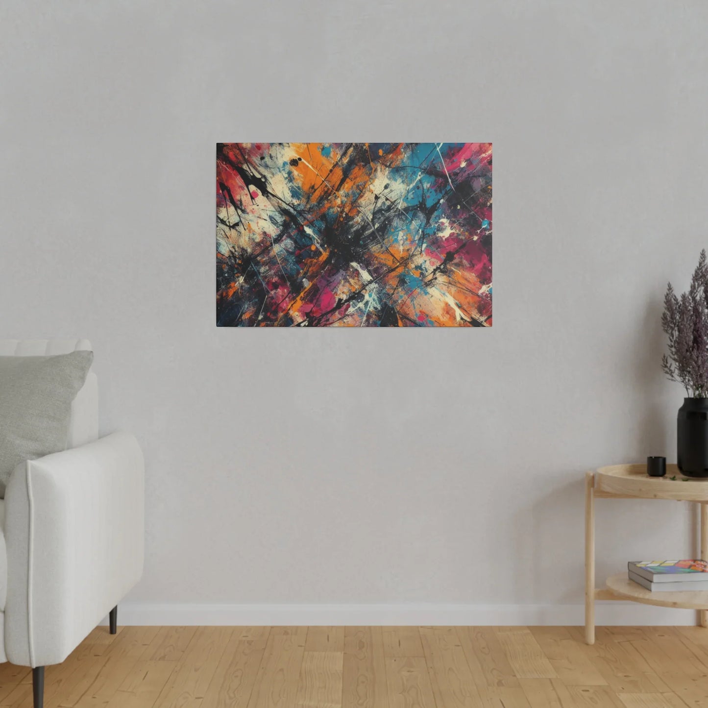 Electric Chaos Abstract Canvas Art Print - Paragon Prints