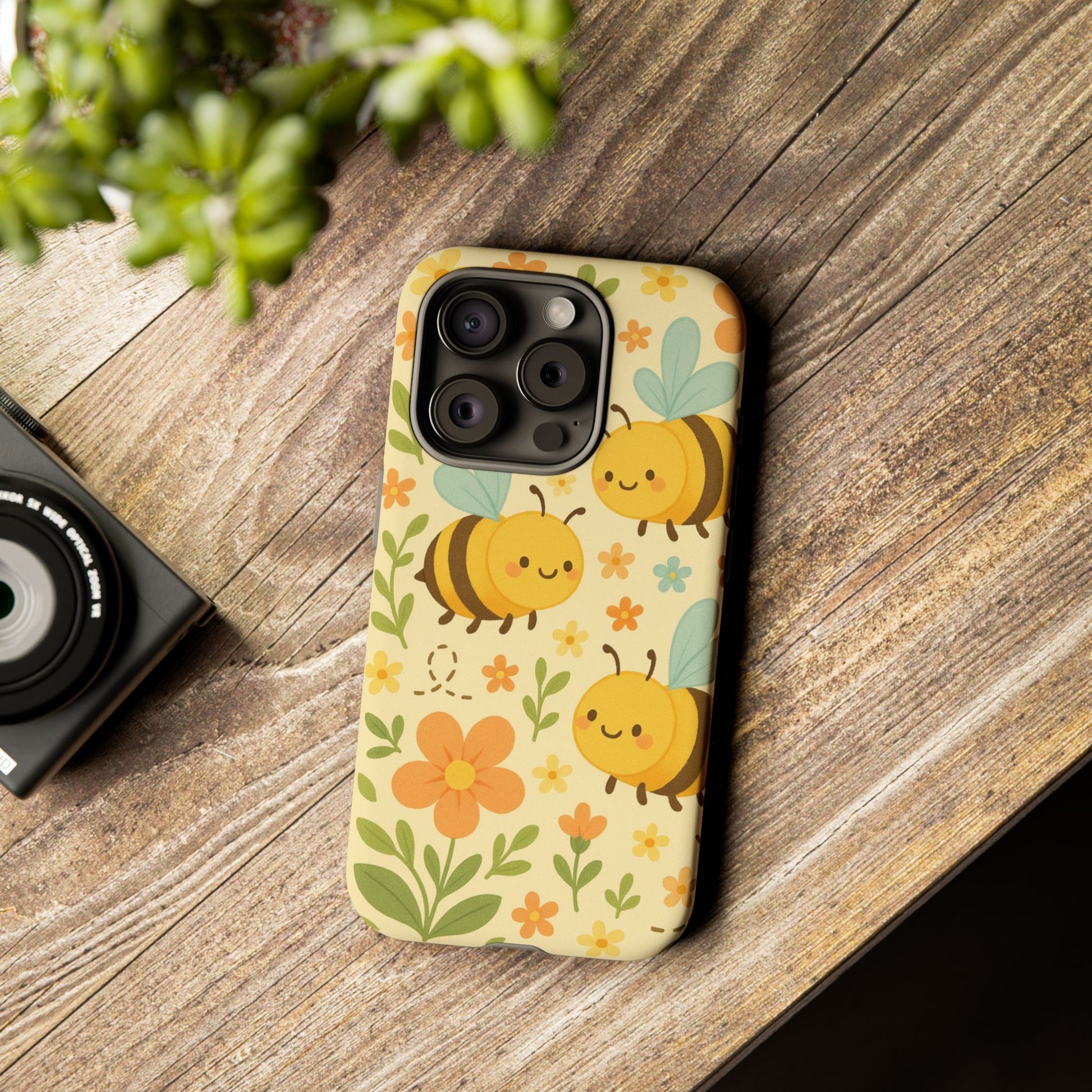 Cute cartoon Floral Bee Tough Phone Case - Paragon Prints