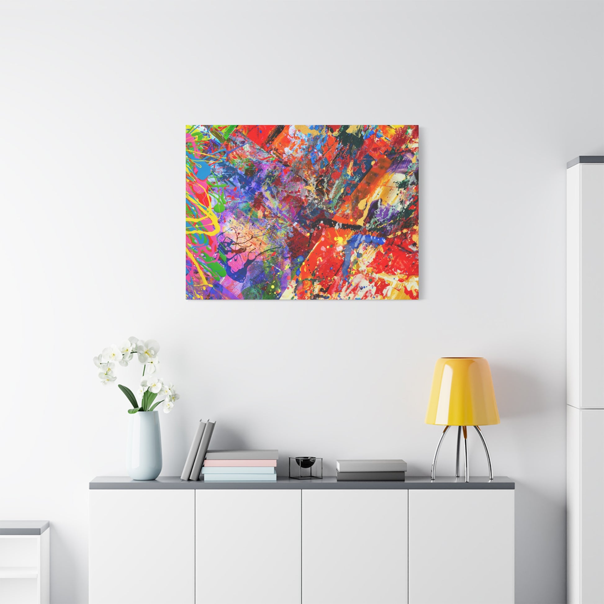 Colorful Canvas Abstract Art Print Kaleidoscope Collision - Paragon Prints
