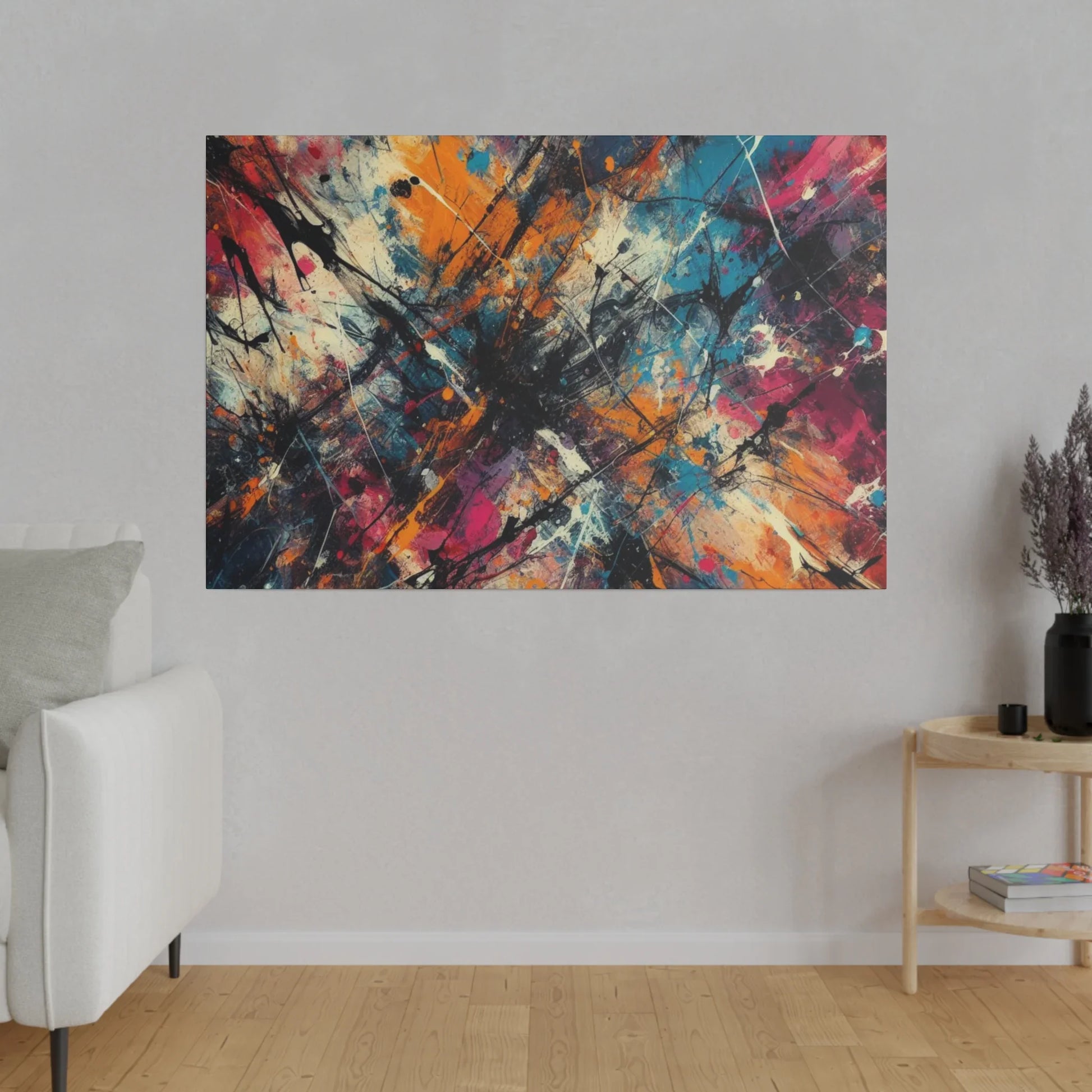 Electric Chaos Abstract Canvas Art Print - Paragon Prints