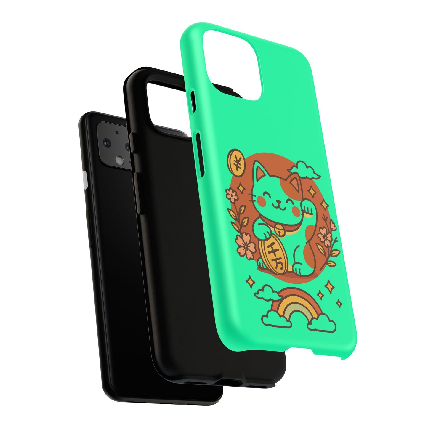 Japanese Kawaii Lucky Cat Protective Phone Case - Paragon Prints