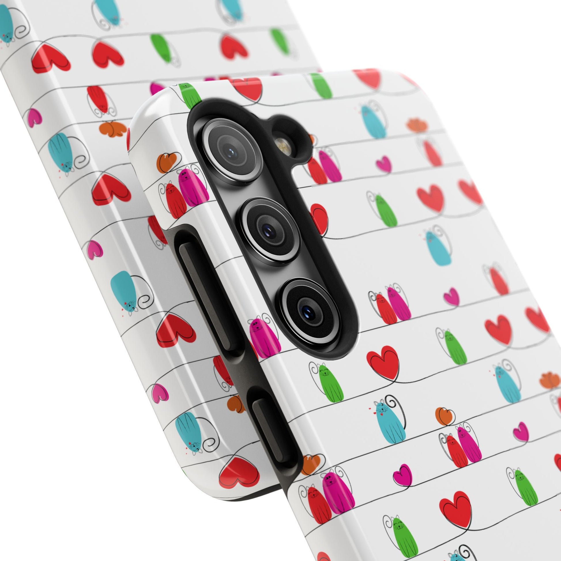 Cute Durable Whimsical Cat Print Phone Cover - Paragon Prints