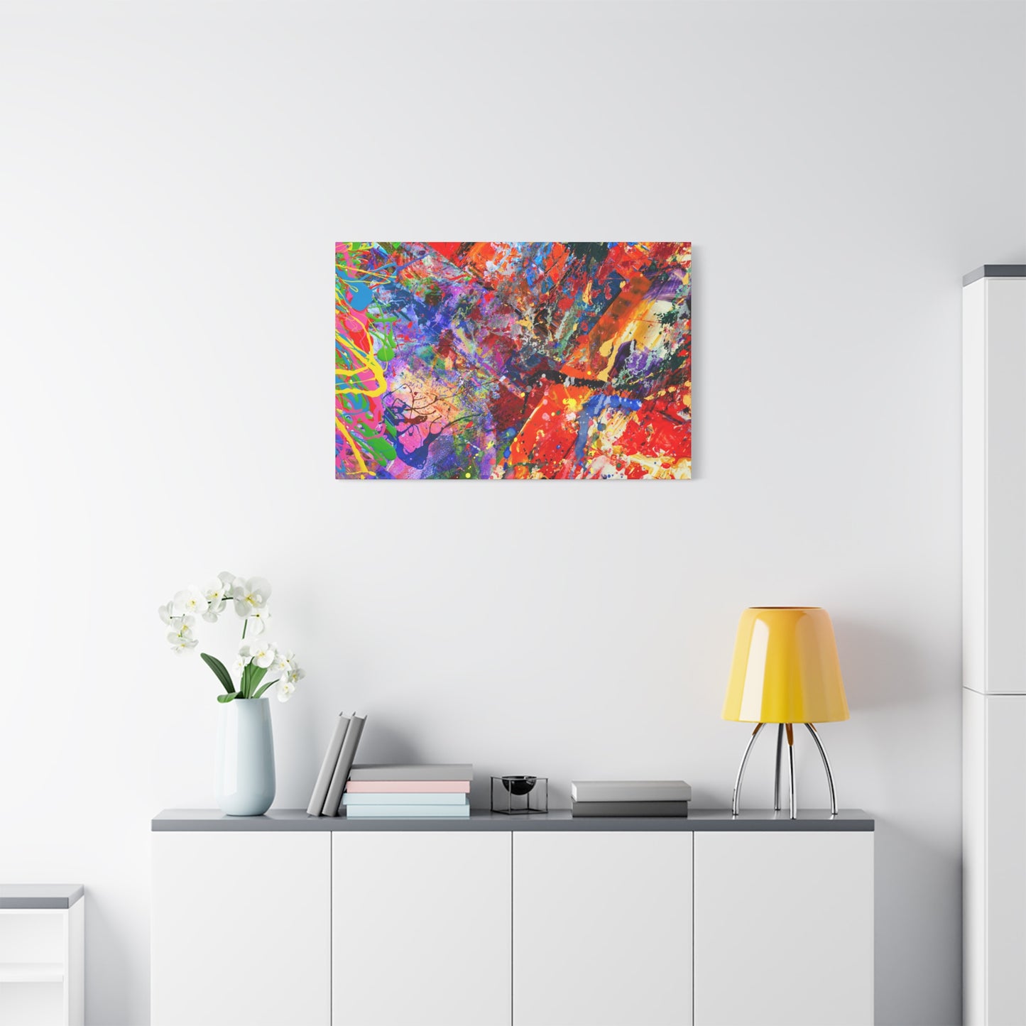 Colorful Canvas Abstract Art Print Kaleidoscope Collision - Paragon Prints
