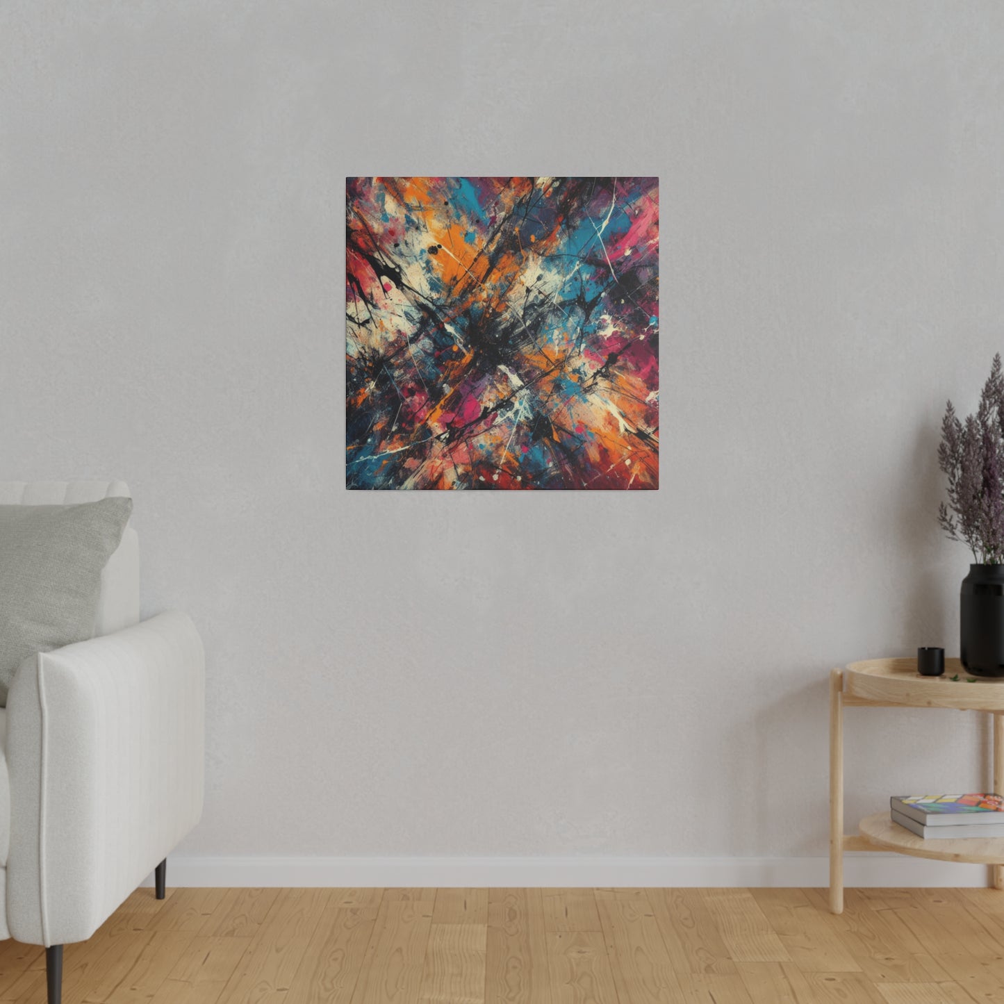 Electric Chaos Abstract Canvas Art Print - Paragon Prints