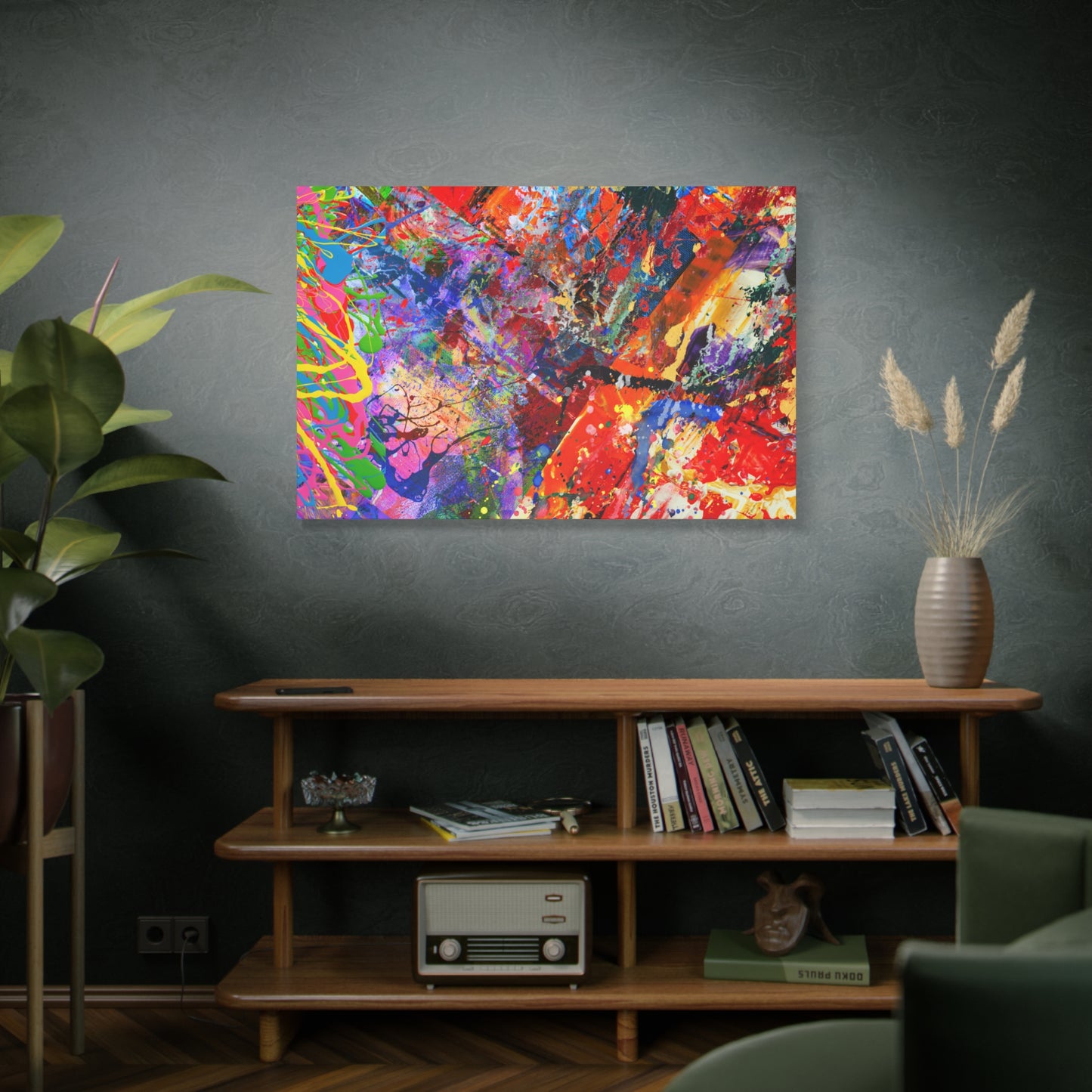 Colorful Canvas Abstract Art Print Kaleidoscope Collision - Paragon Prints