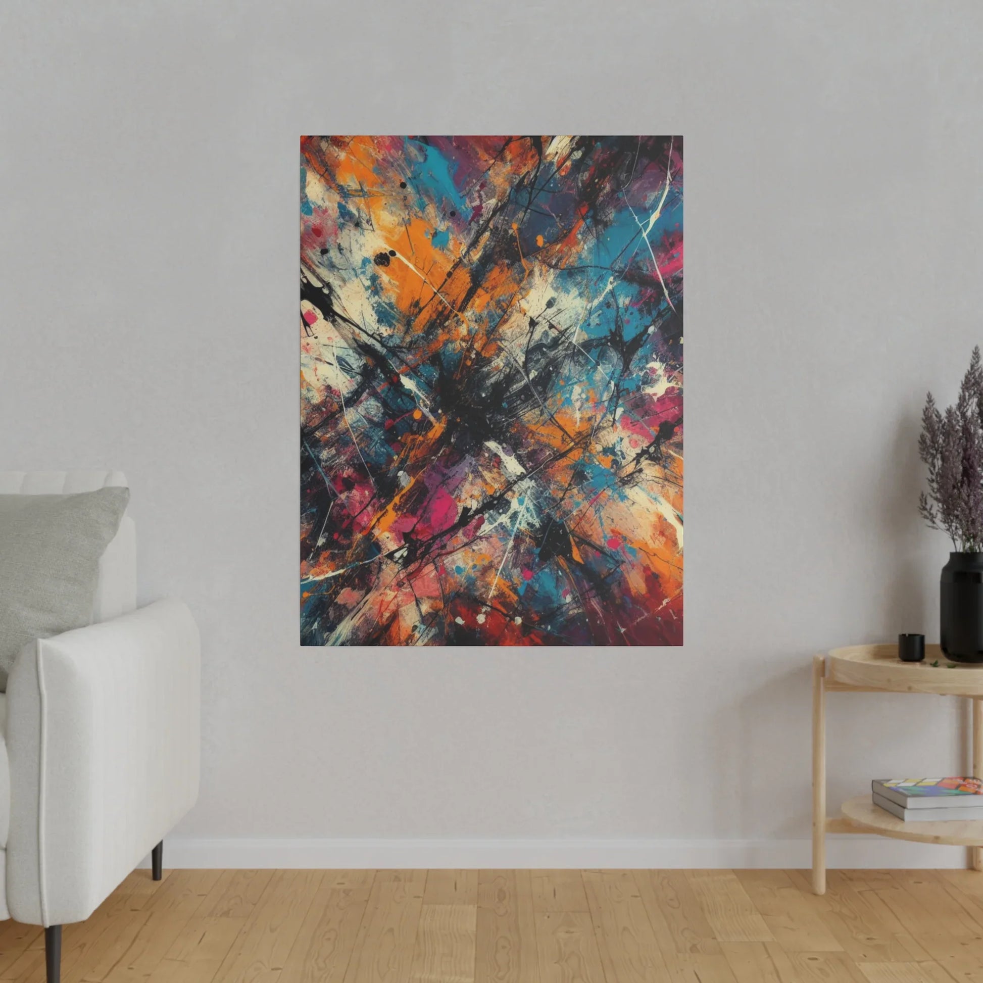 Electric Chaos Abstract Canvas Art Print - Paragon Prints