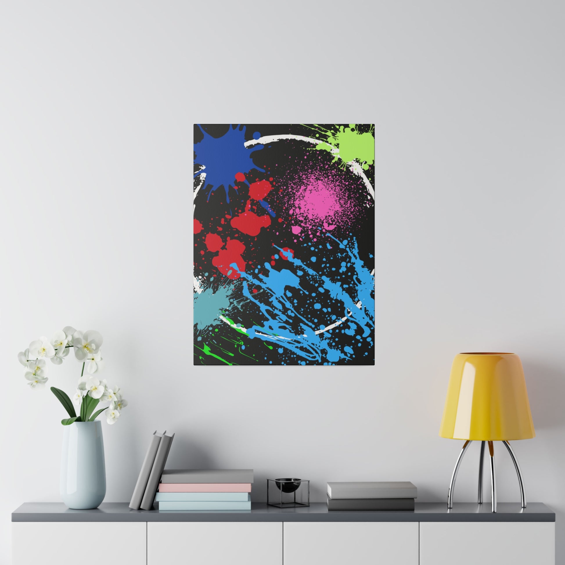 Neon Eclipse Abstract Canvas Wall Art - Paragon Prints