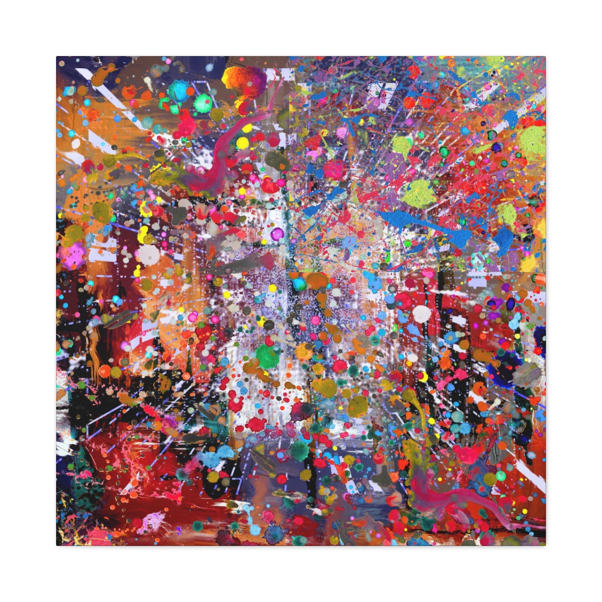 Neon Explosion Abstract Art Canvas Print - Paragon Prints