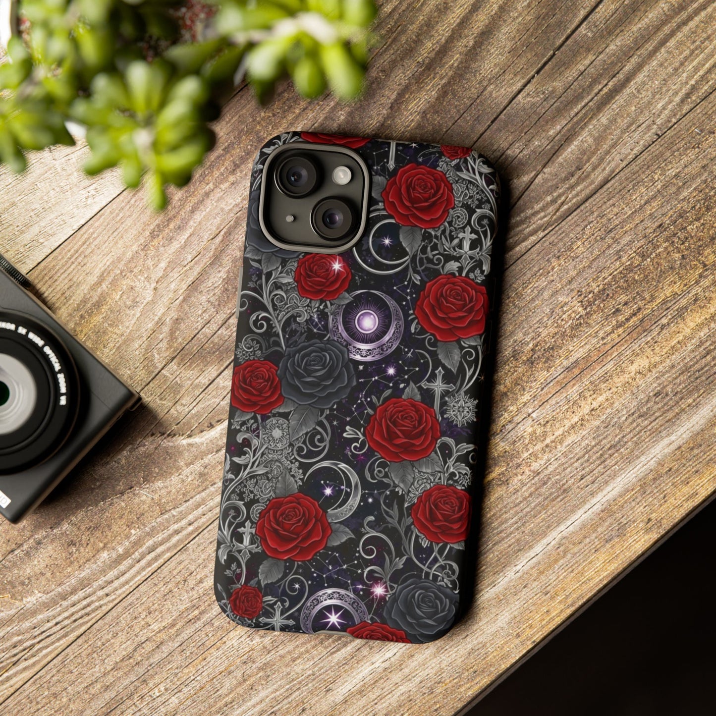 Dark Gothic Red Roses Matte Tough Phone Cases - Paragon Prints