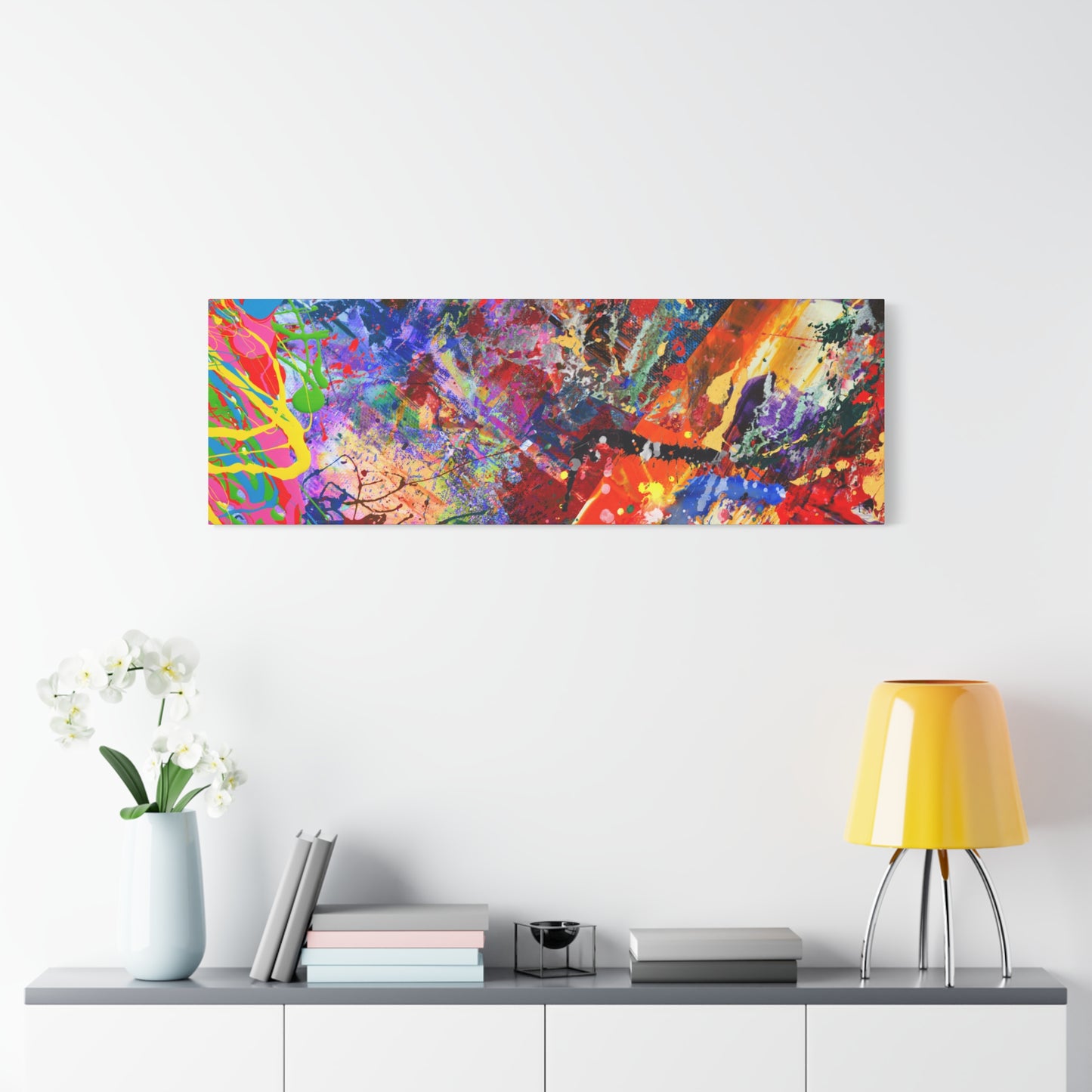 Colorful Canvas Abstract Art Print Kaleidoscope Collision - Paragon Prints