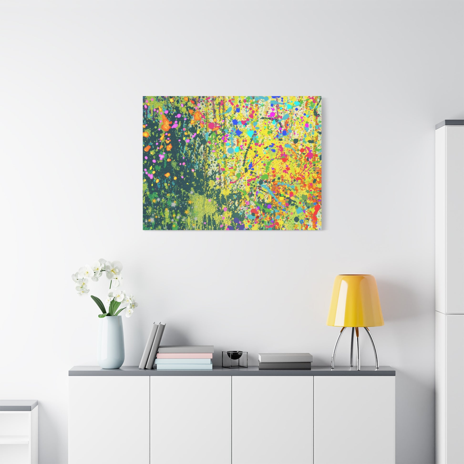 Vibrant Colorful Paint Splatter Abstract Art Canvas Print - Paragon Prints