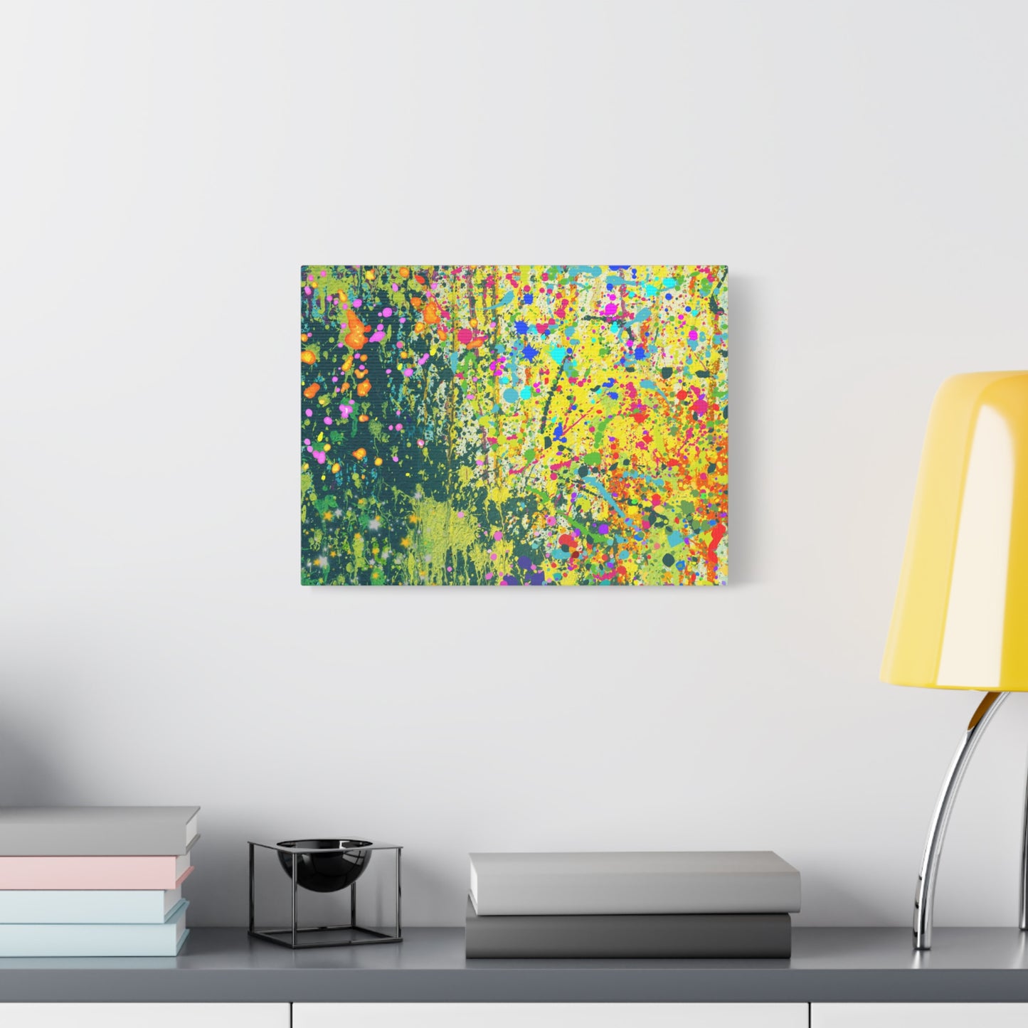 Vibrant Colorful Paint Splatter Abstract Art Canvas Print - Paragon Prints