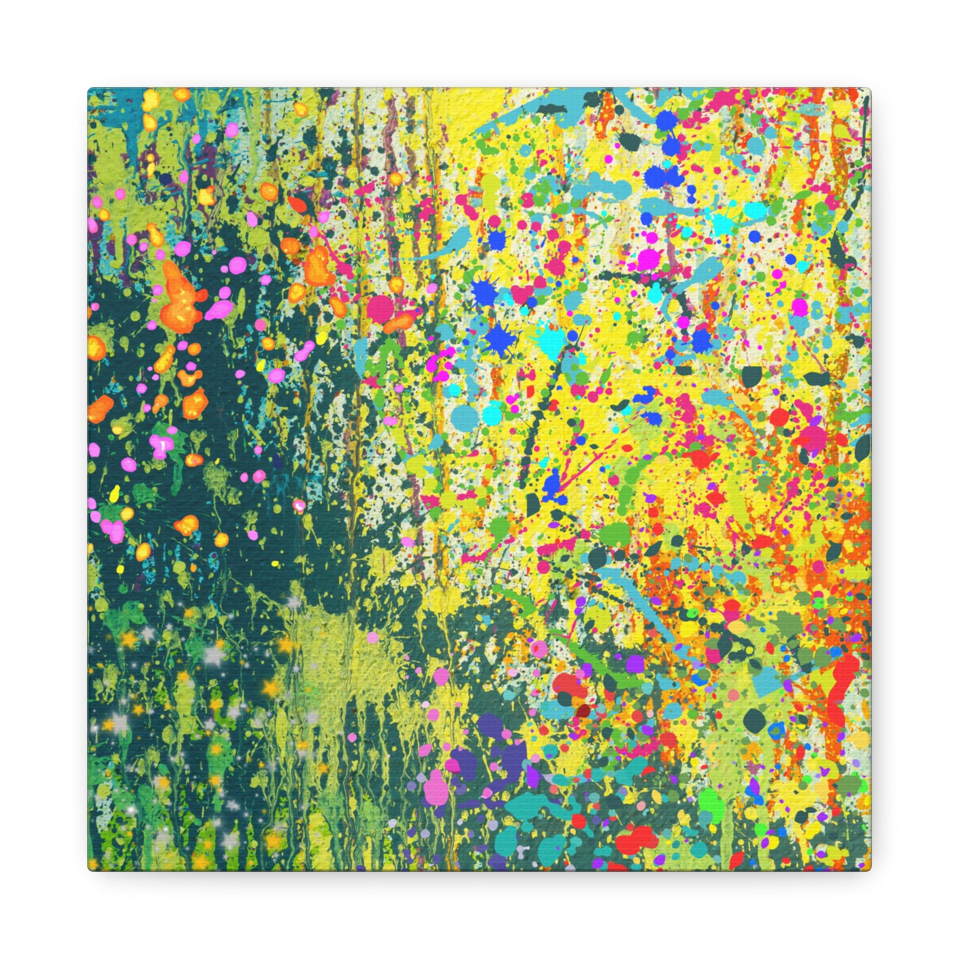 Vibrant Colorful Paint Splatter Abstract Art Canvas Print - Paragon Prints