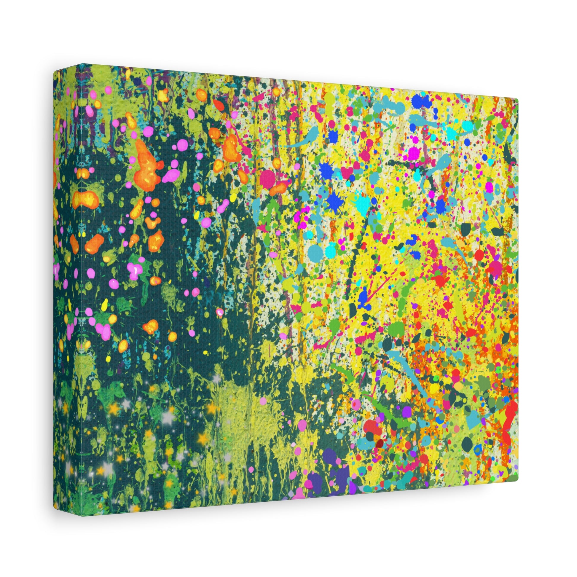 Vibrant Colorful Paint Splatter Abstract Art Canvas Print - Paragon Prints