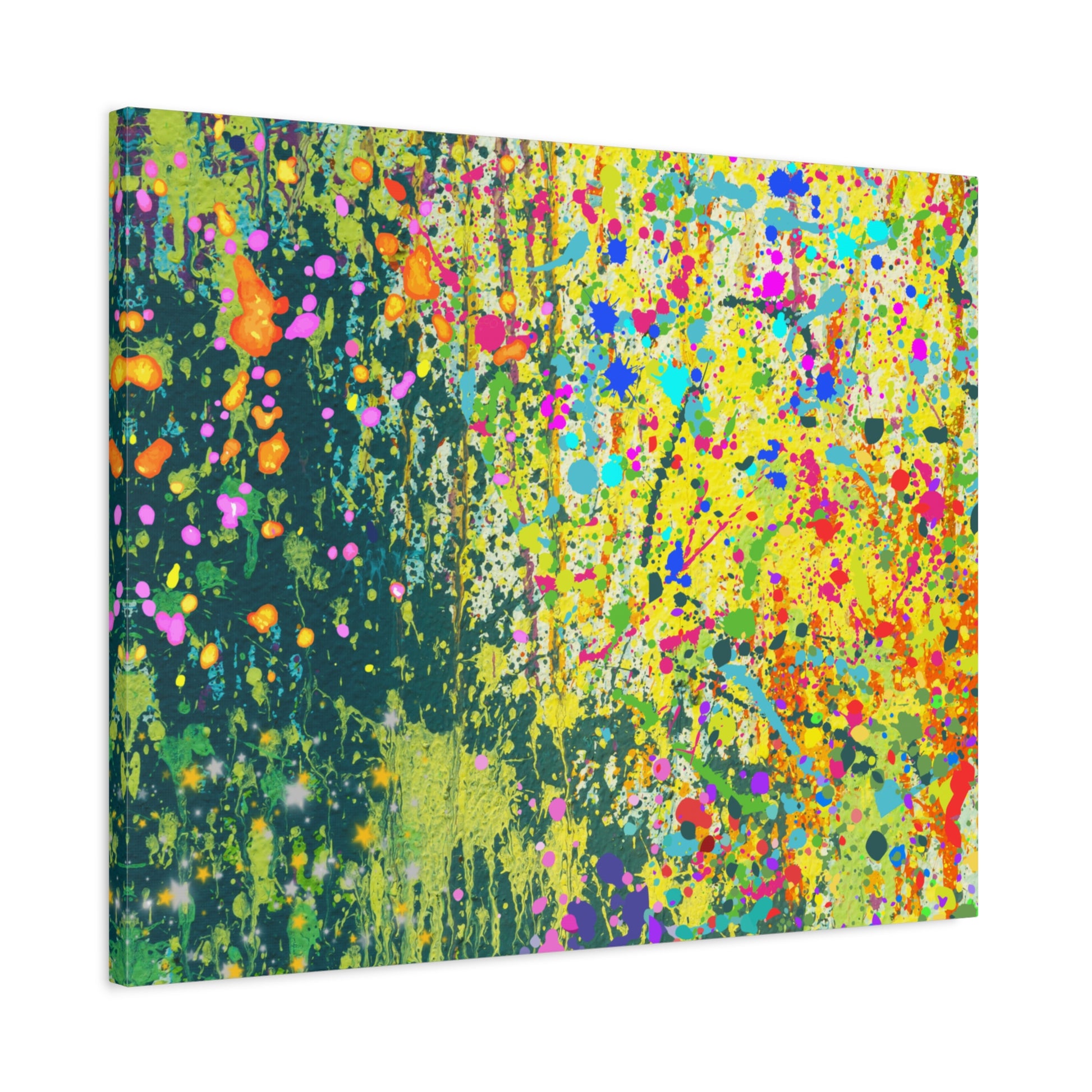 Vibrant Colorful Paint Splatter Abstract Art Canvas Print - Paragon Prints