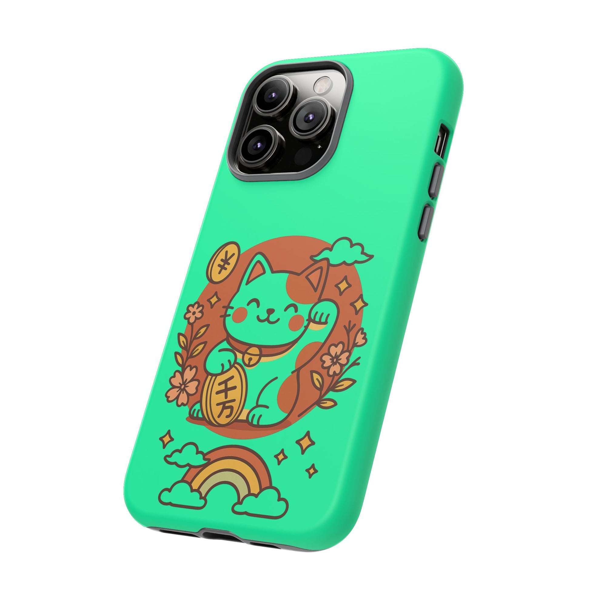 Japanese Kawaii Lucky Cat Protective Phone Case - Paragon Prints