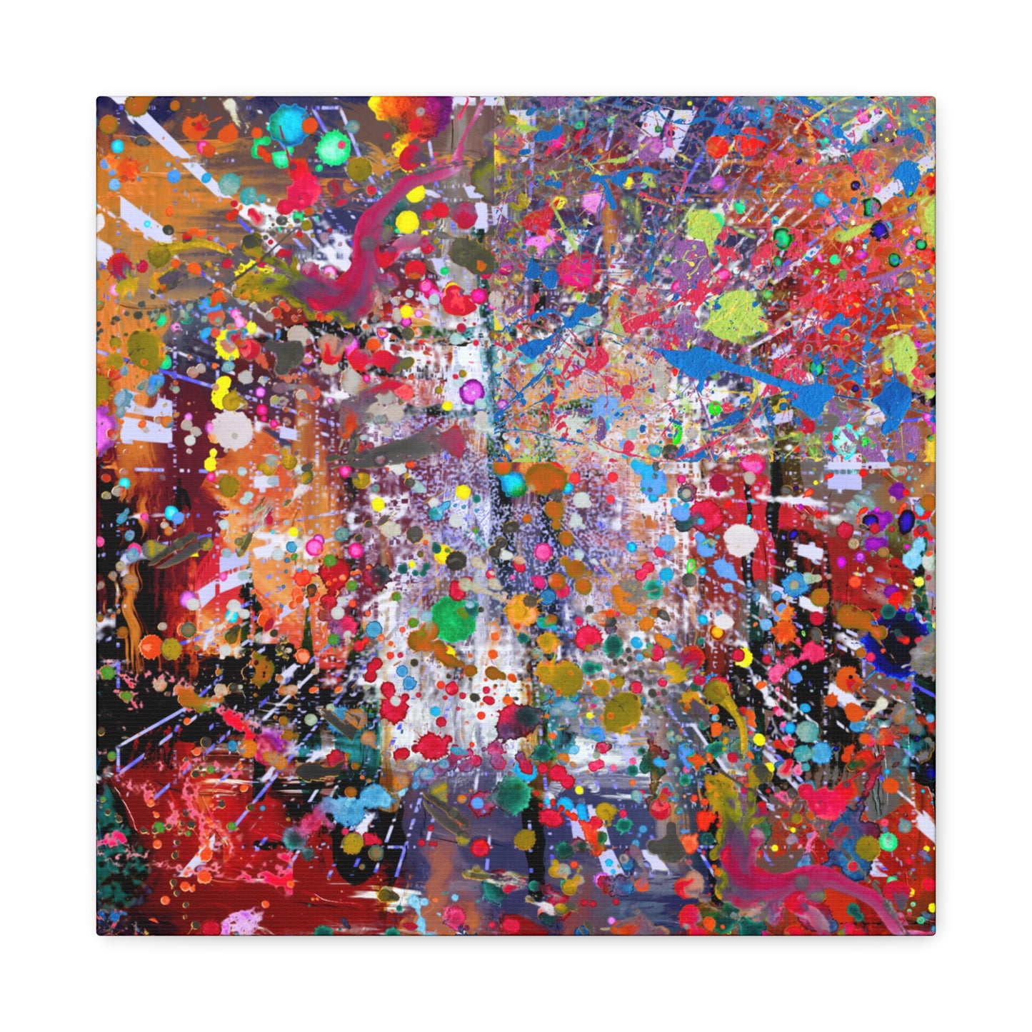 Neon Explosion Abstract Art Canvas Print - Paragon Prints