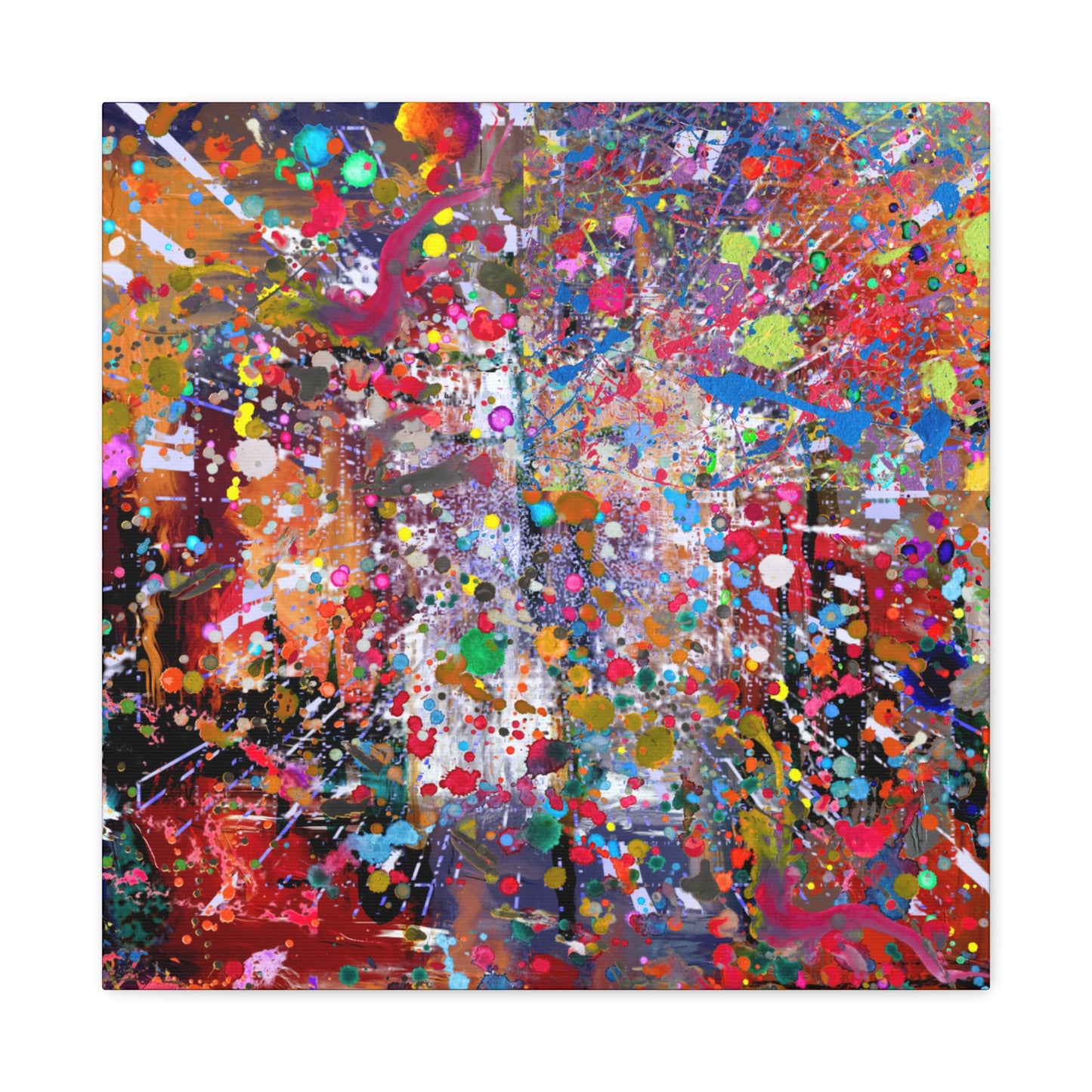 Neon Explosion Abstract Art Canvas Print - Paragon Prints