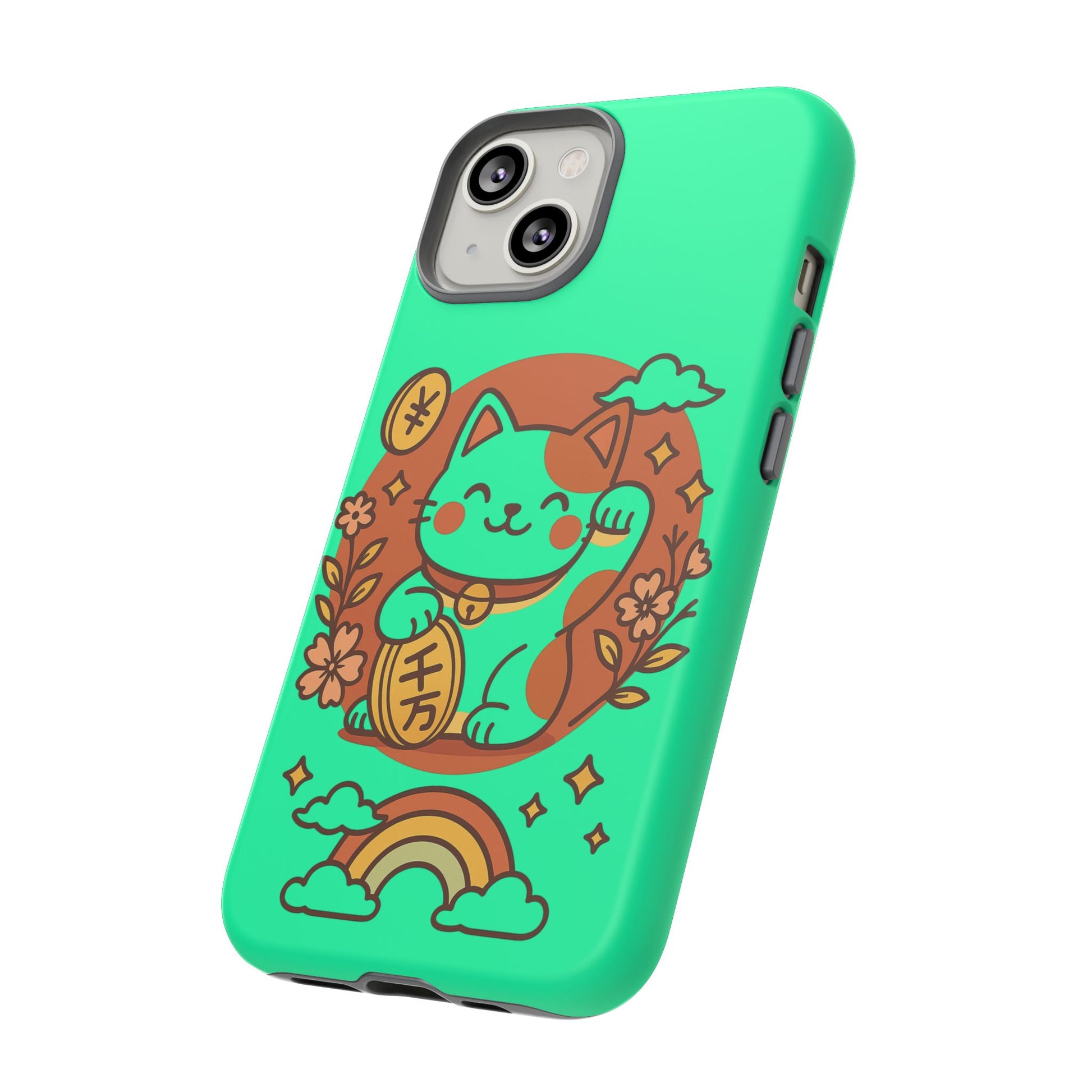 Japanese Kawaii Lucky Cat Protective Phone Case - Paragon Prints