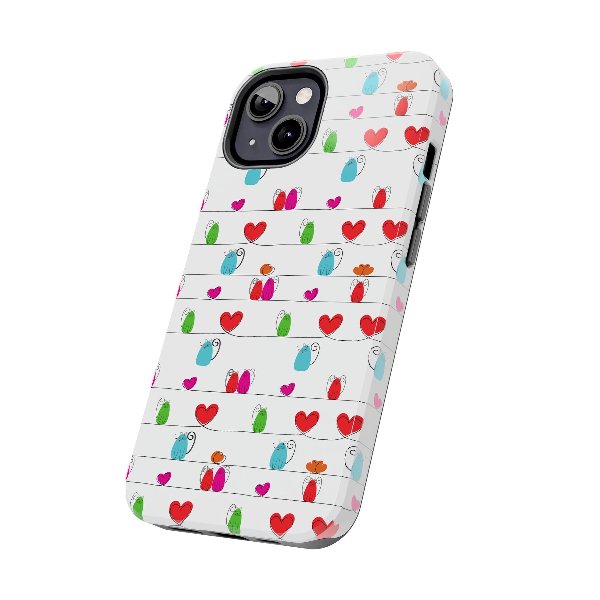 Cute Durable Whimsical Cat Print Phone Cover - Paragon Prints