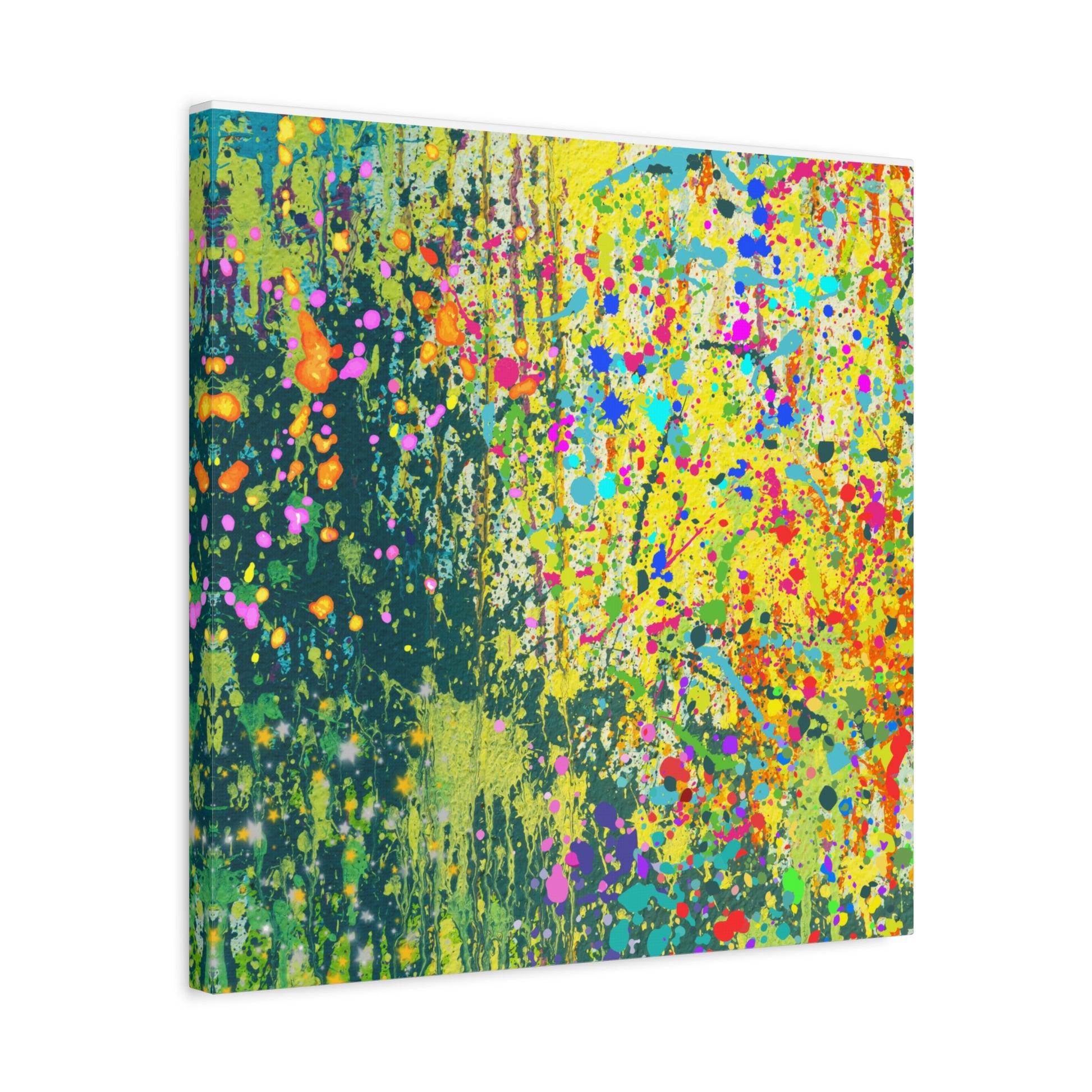 Vibrant Colorful Paint Splatter Abstract Art Canvas Print - Paragon Prints