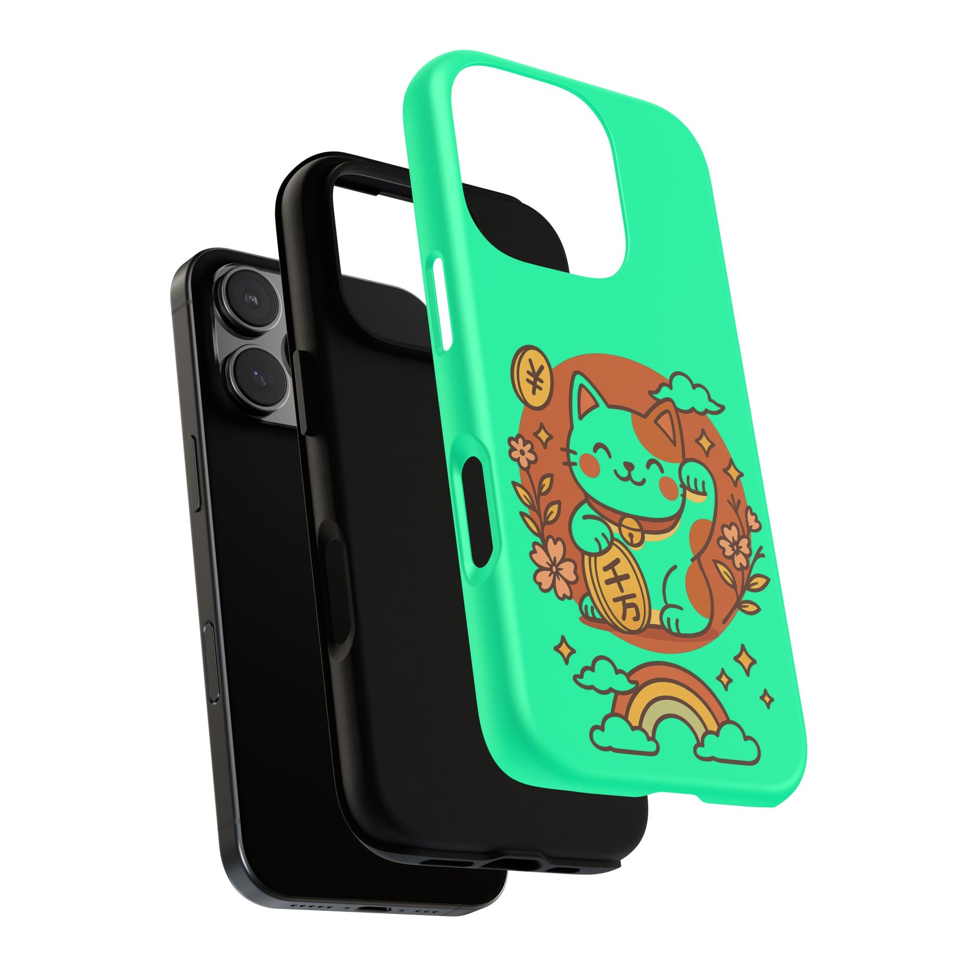 Japanese Kawaii Lucky Cat Protective Phone Case - Paragon Prints