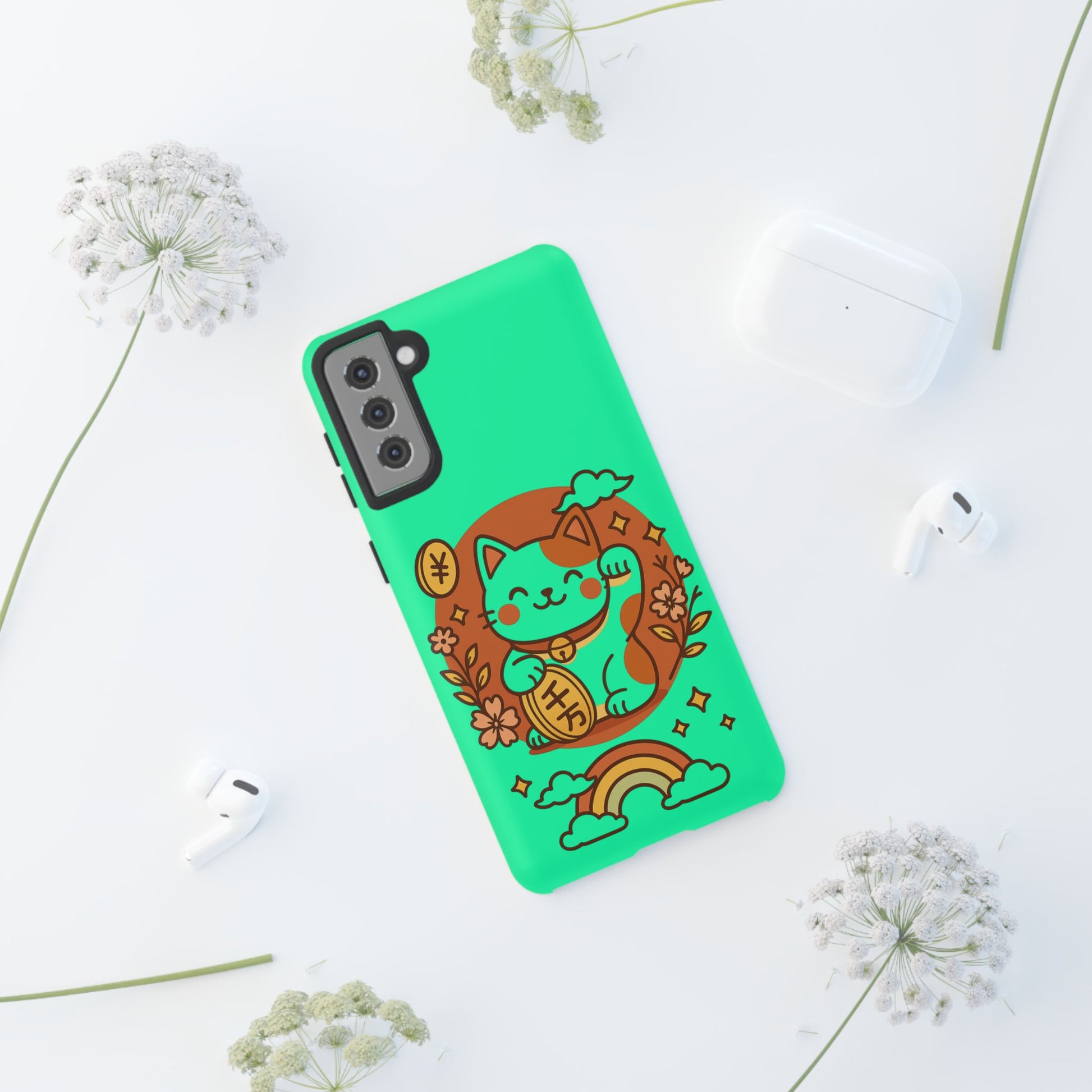 Japanese Kawaii Lucky Cat Protective Phone Case - Paragon Prints