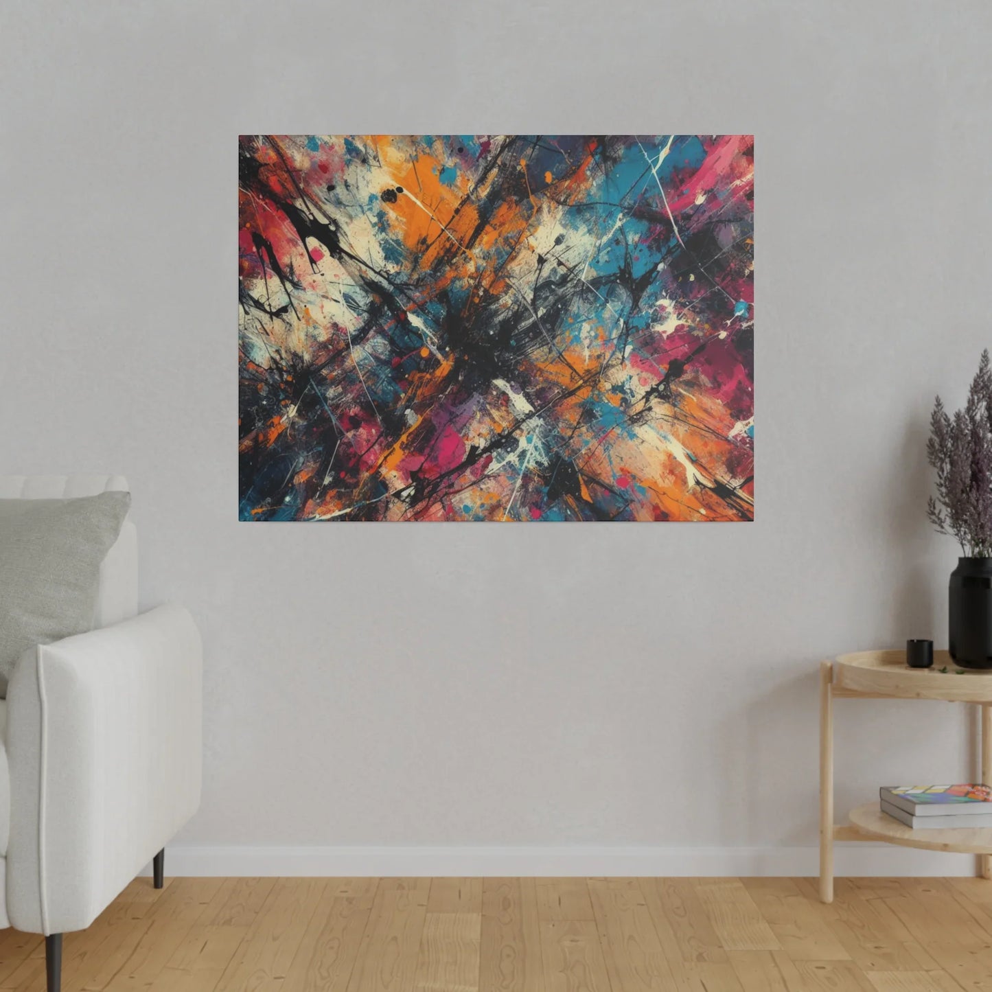 Electric Chaos Abstract Canvas Art Print - Paragon Prints