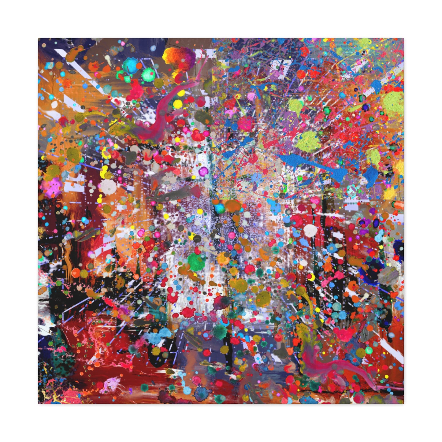 Neon Explosion Abstract Art Canvas Print - Paragon Prints