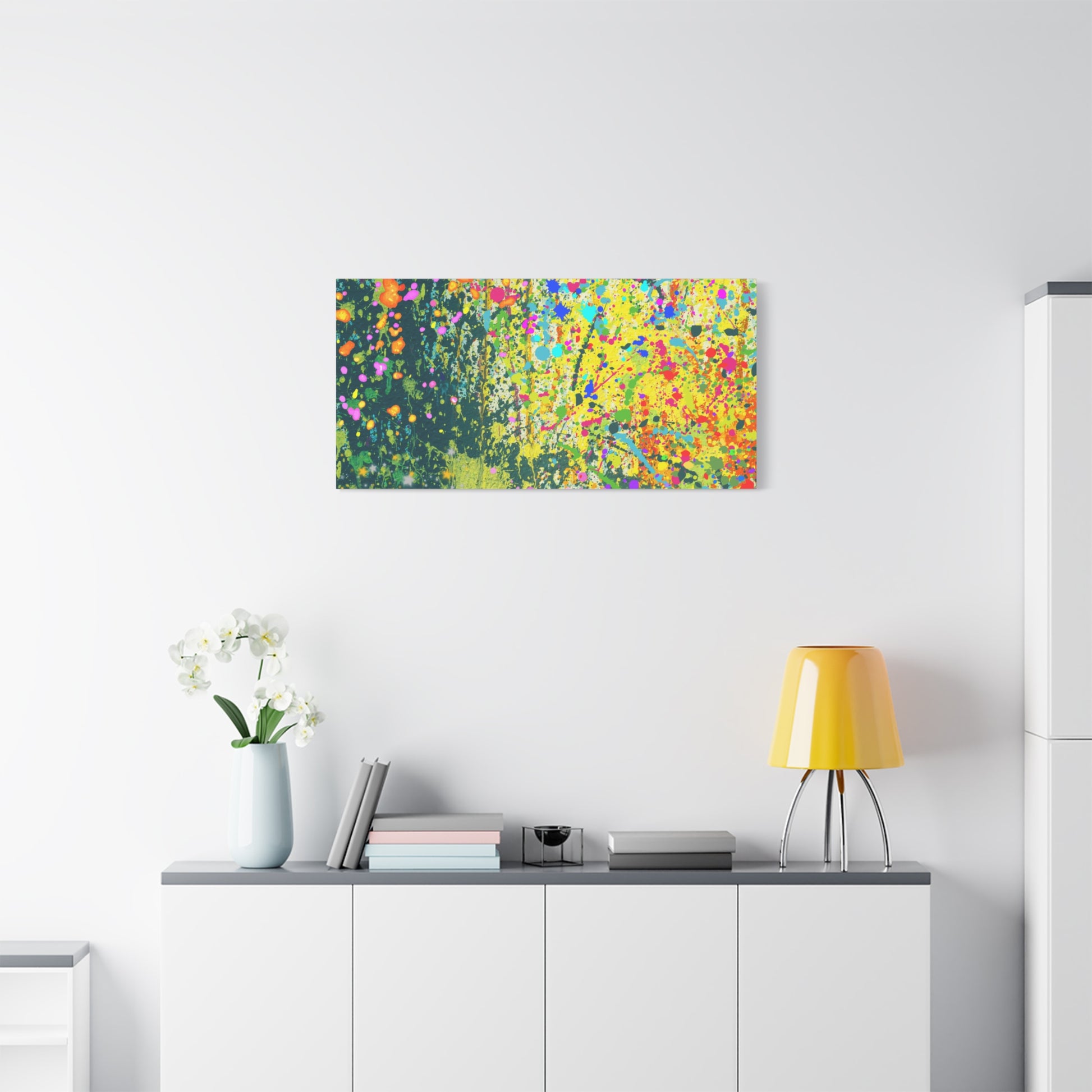Vibrant Colorful Paint Splatter Abstract Art Canvas Print - Paragon Prints