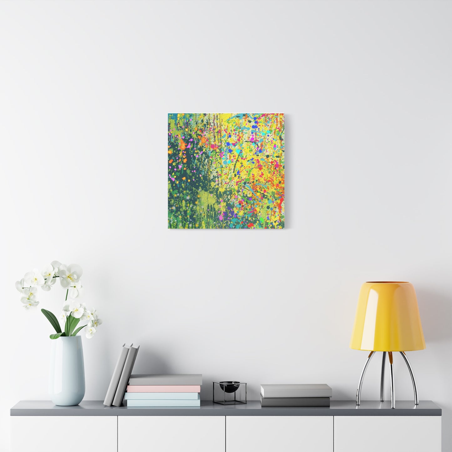 Vibrant Colorful Paint Splatter Abstract Art Canvas Print - Paragon Prints