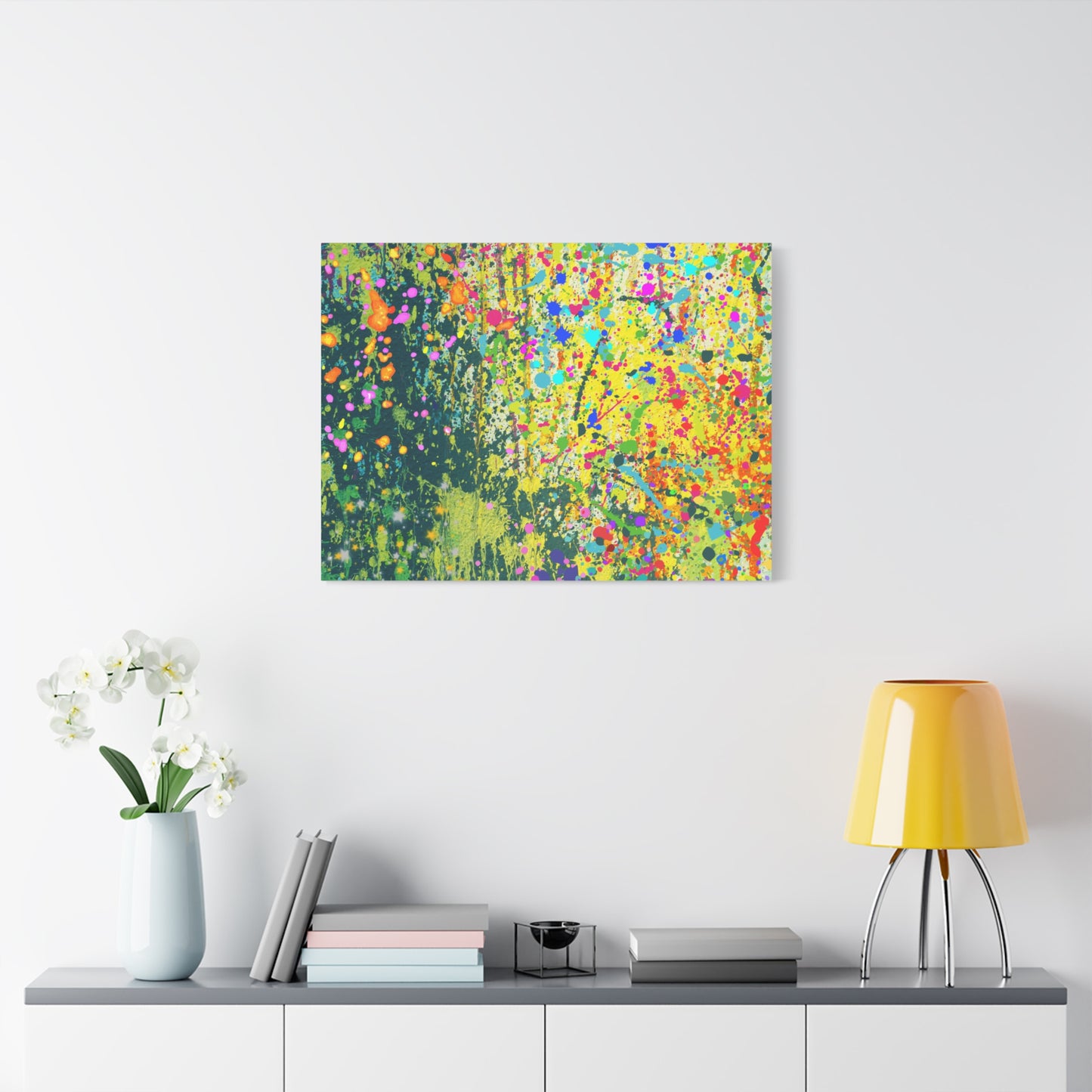 Vibrant Colorful Paint Splatter Abstract Art Canvas Print - Paragon Prints