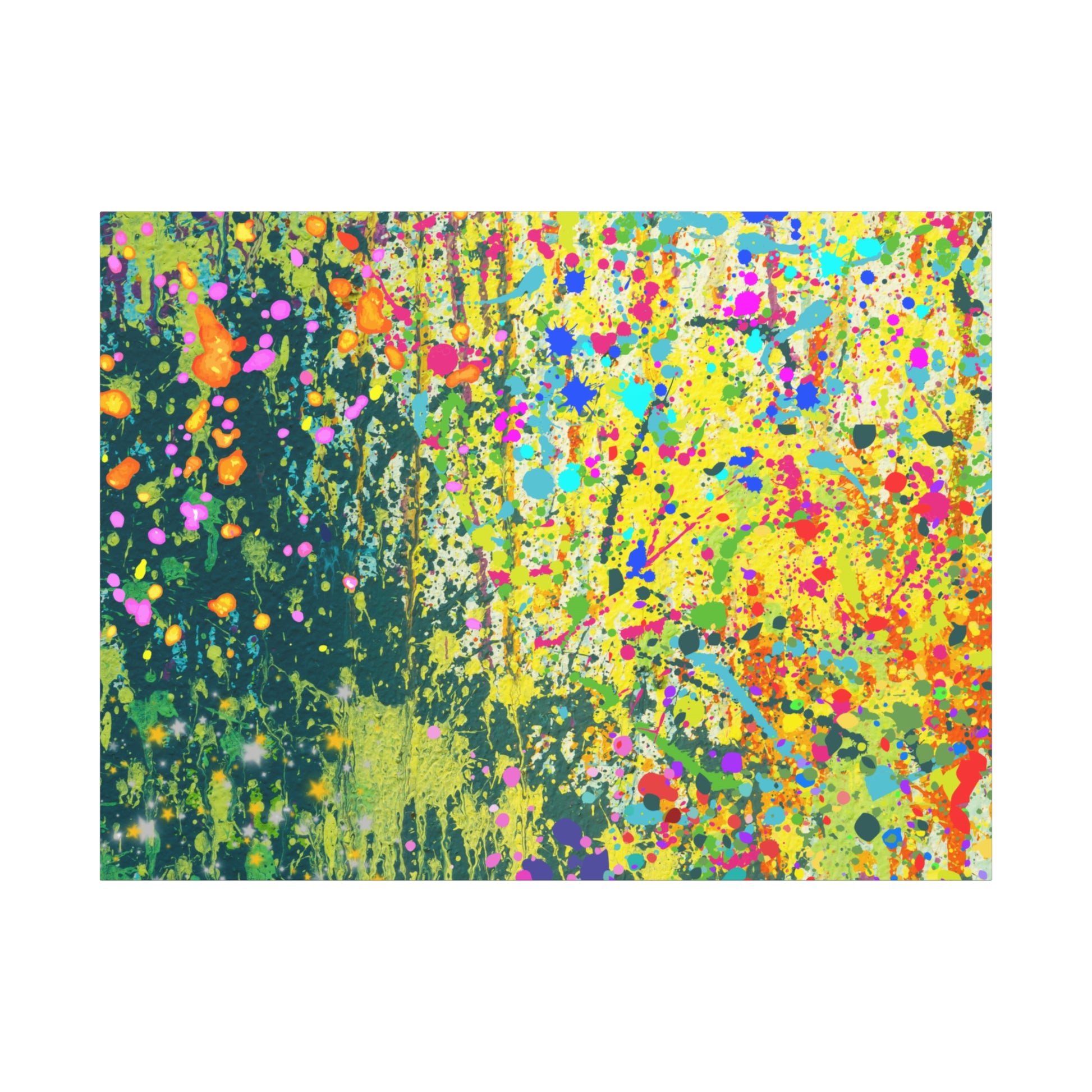 Vibrant Colorful Paint Splatter Abstract Art Canvas Print - Paragon Prints